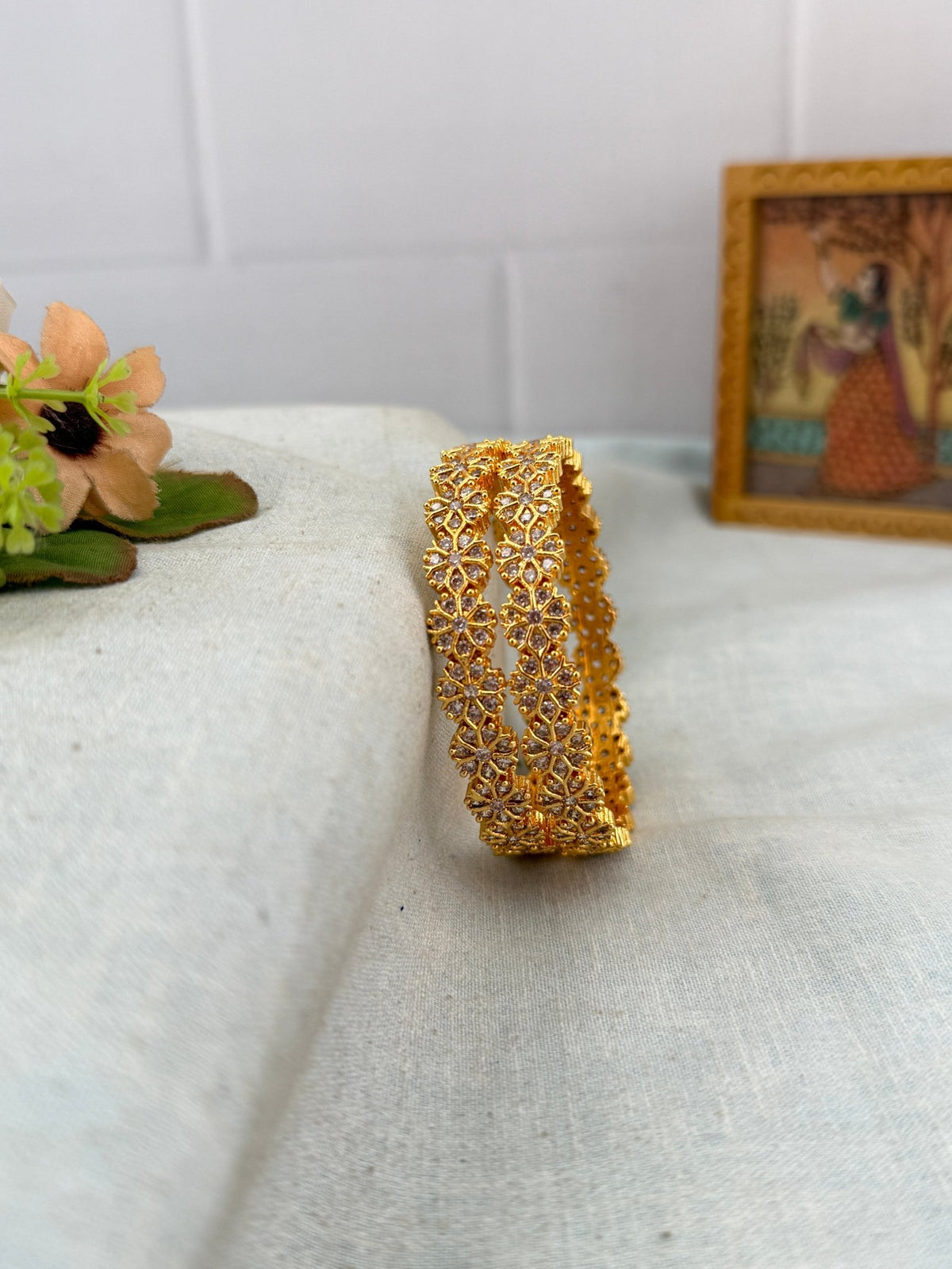 Antique Stone Bangles | Set of 2 | B0069 - Mahilas