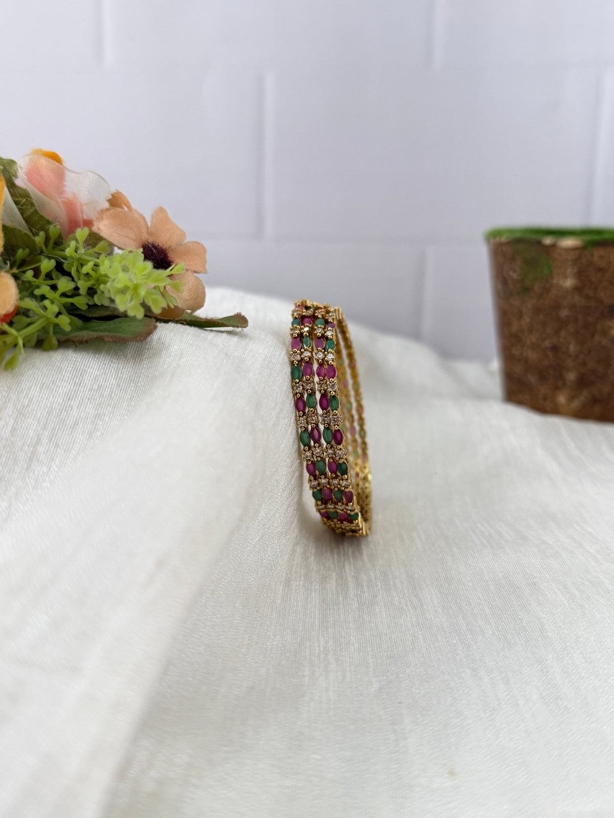 Antique Stone Bangles | Set of 4 | 032 - Mahilas