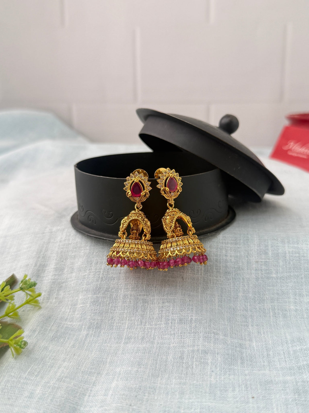 Antique Stone Jhumka Earrings| E0735 - Mahilas