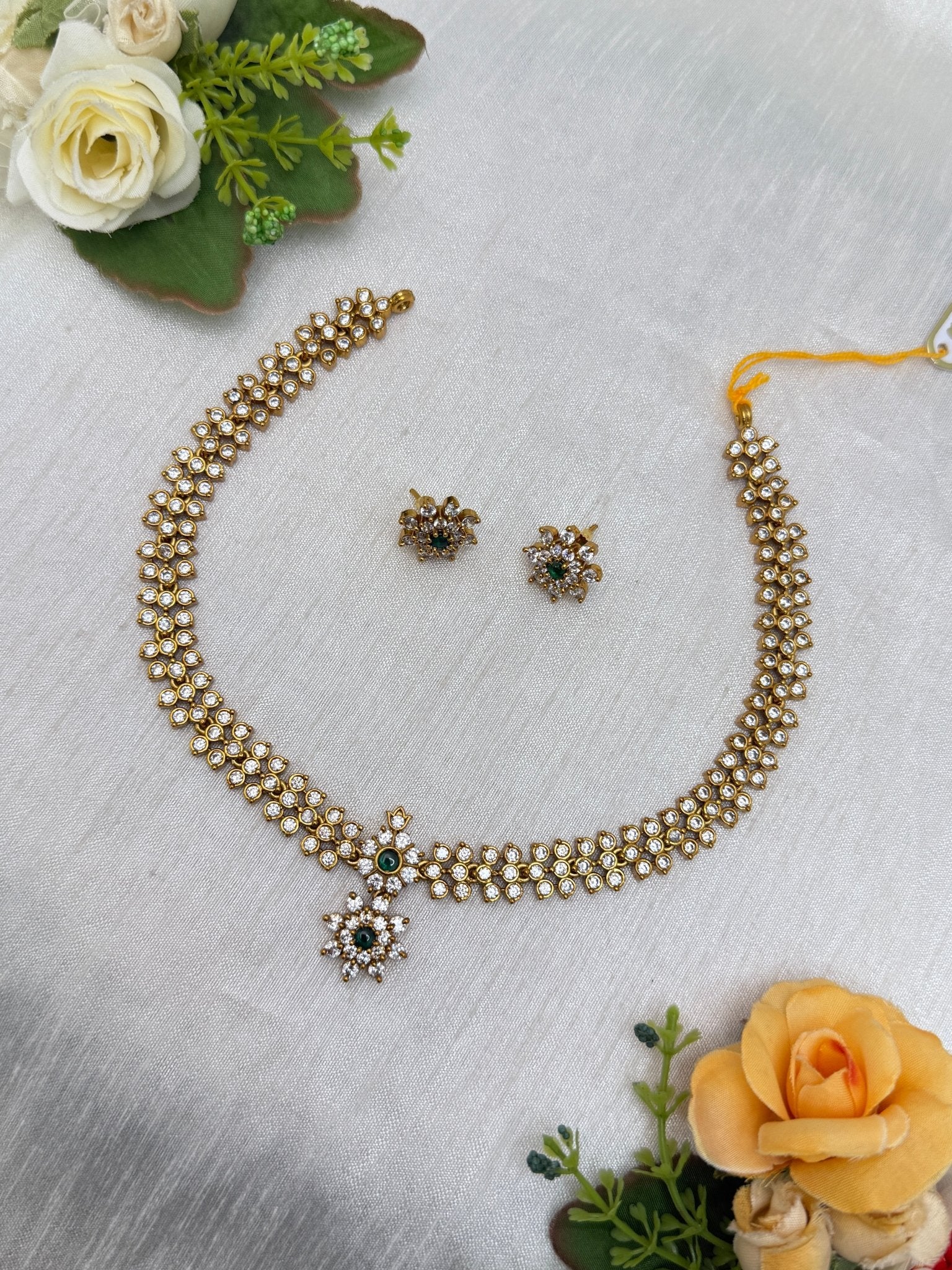 Antique Stone Necklace Set 0747 - Mahilas