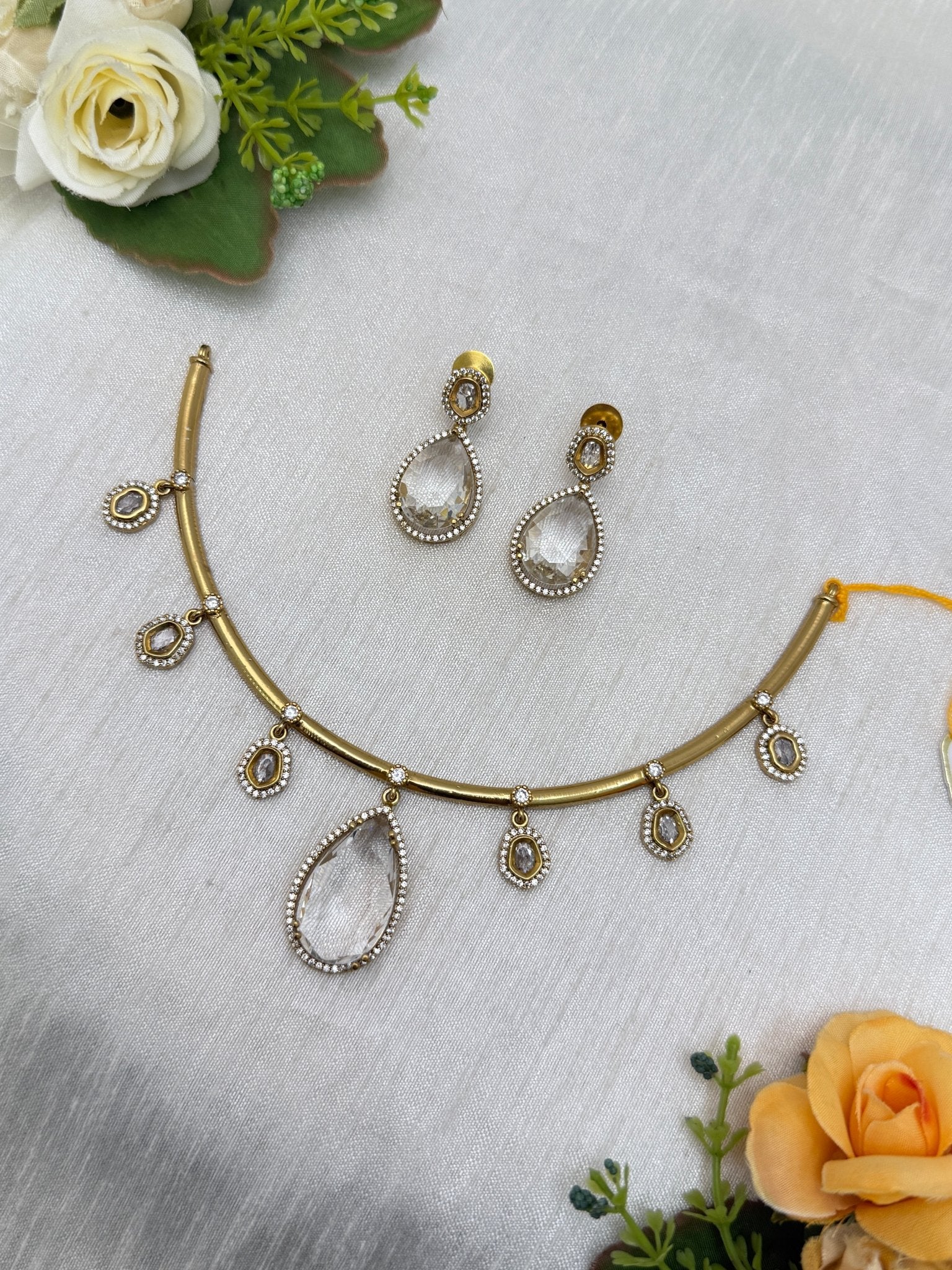 Antique Stone Necklace Set 0749 - Mahilas