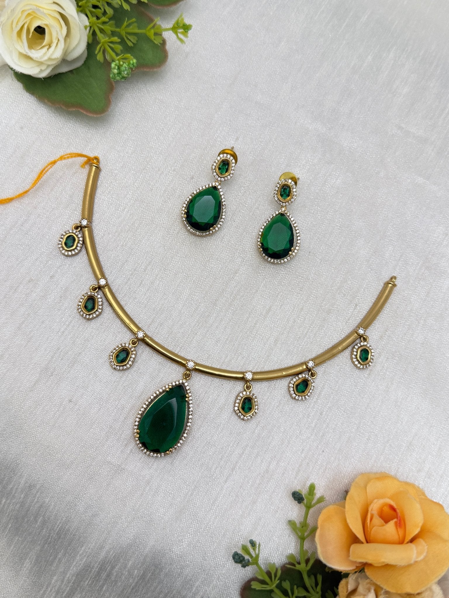 Antique Stone Necklace Set 0752 - Mahilas