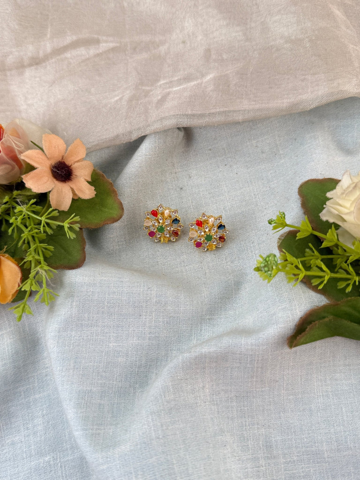 Antique Stone Stud Earring | 082 - Mahilas