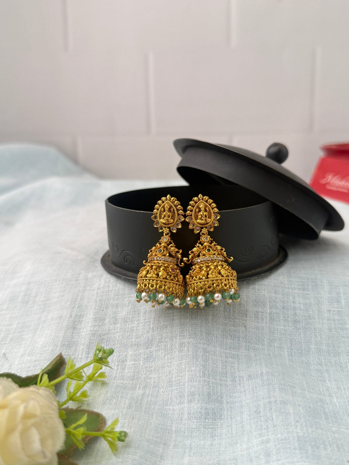 Antique Temple Jhumka Earrings| E0733 - Mahilas