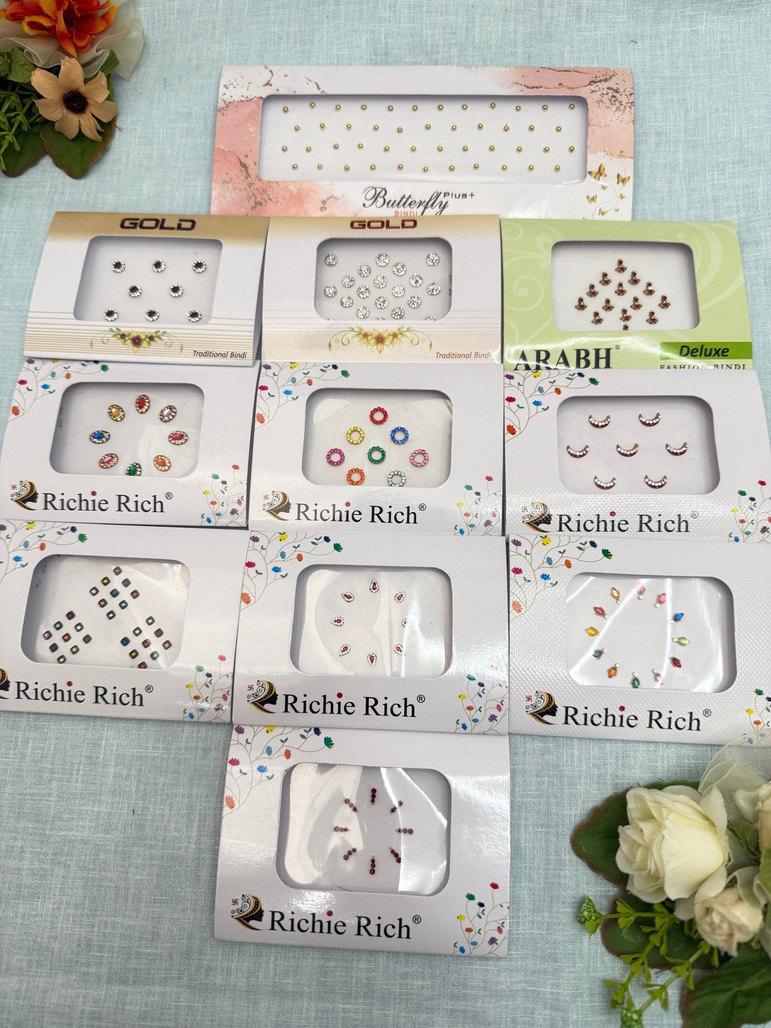 Assorted Design & Size Bindi Sheets 47 - Mahilas