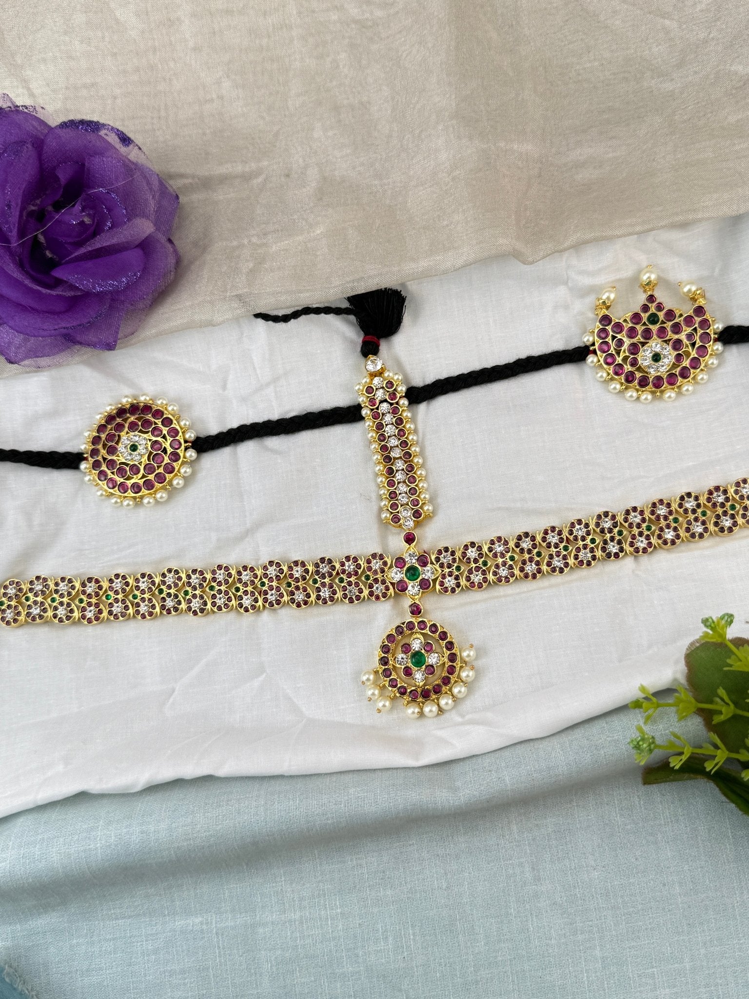 Bharatnatyam Classical Head Set Tikka Temple in Pure Premium Brass | 0001 - Mahilas