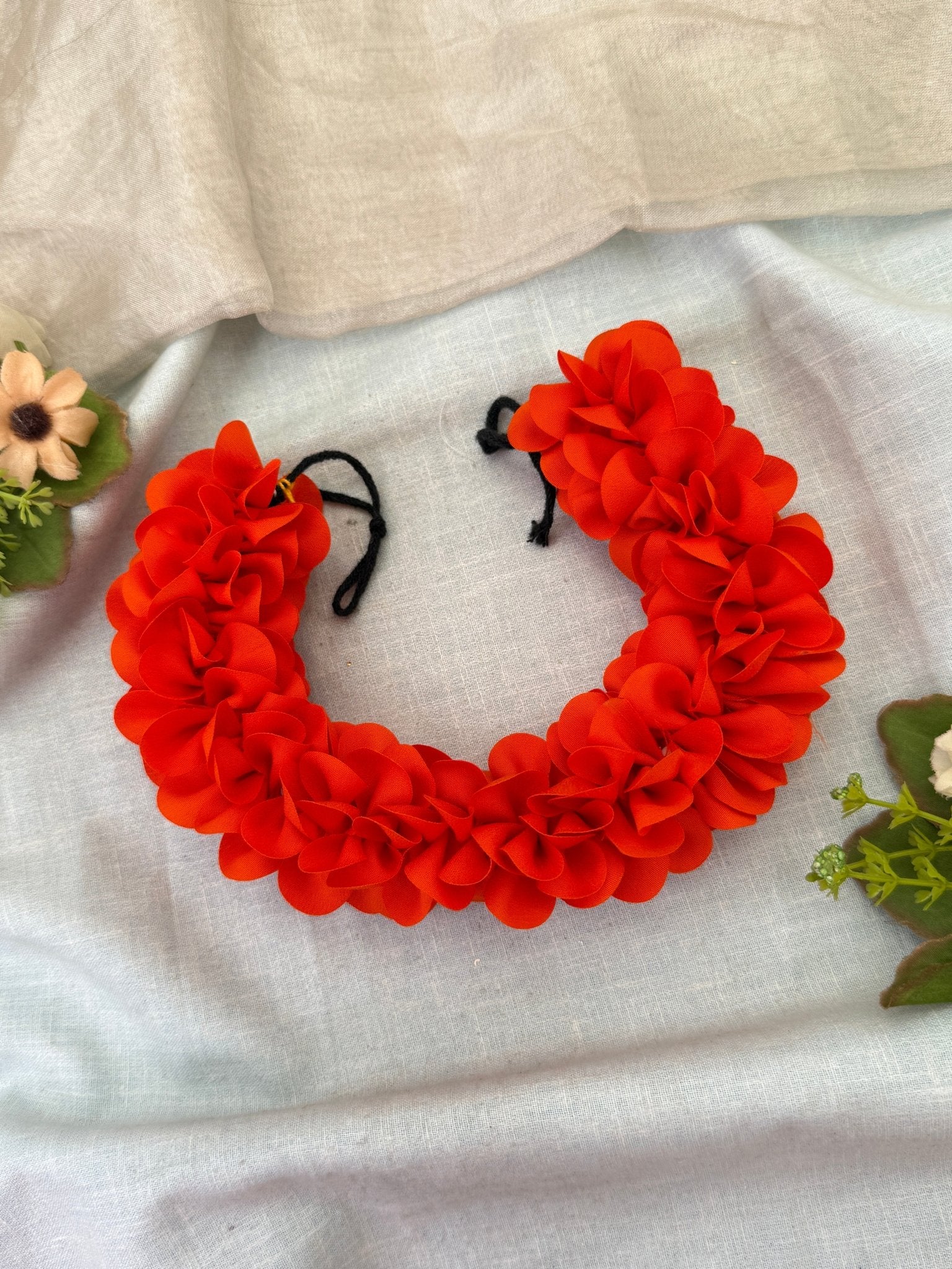 Cloth Flowers For Bharatnatyam & Brides Hair Style 112 - Mahilas