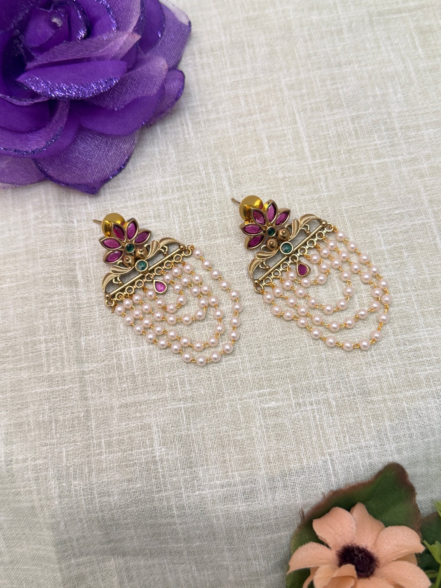 Designer Antique Jhumka Earrings 0187 - Mahilas