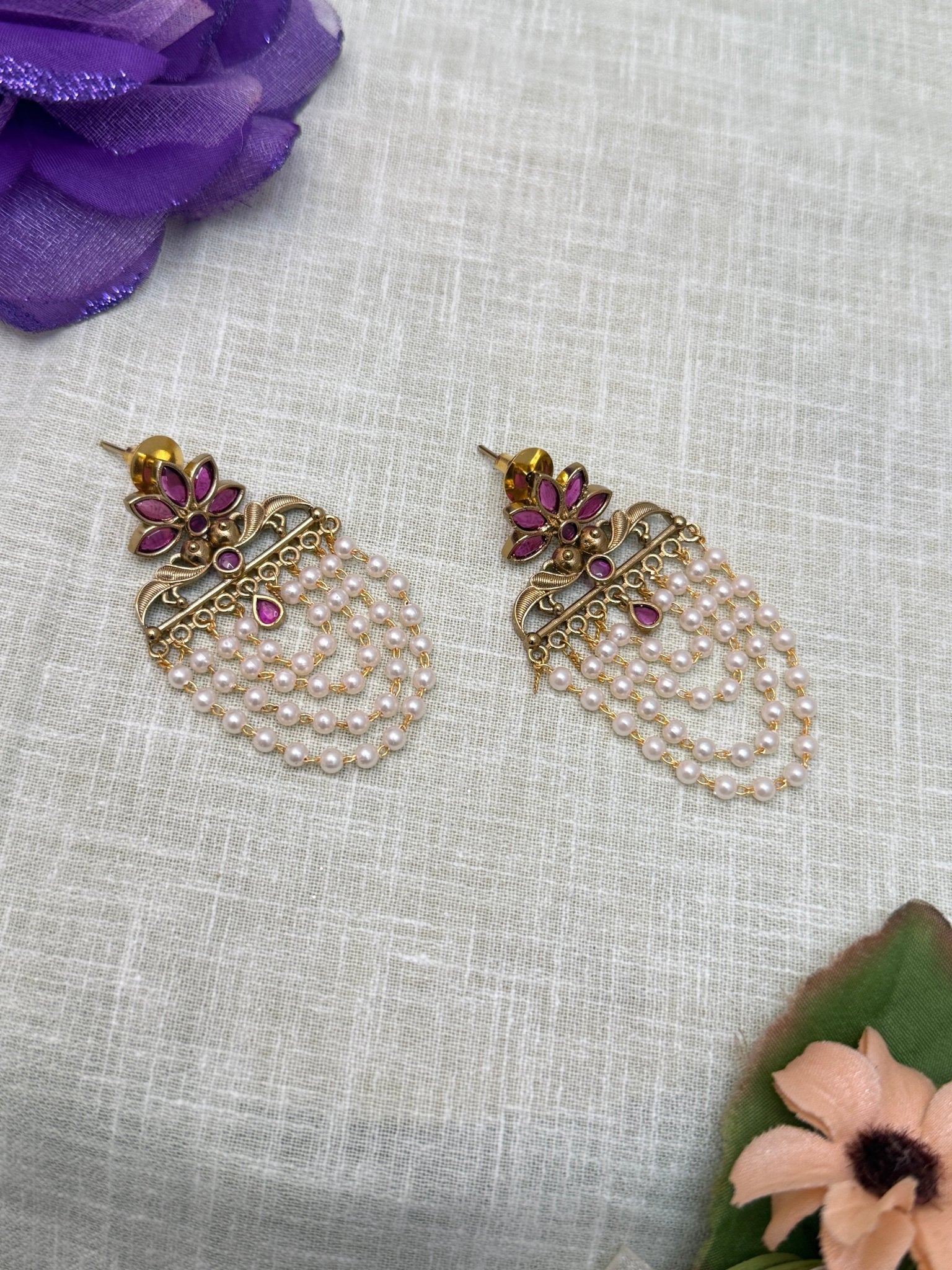 Designer Antique Jhumka Earrings 0189 - Mahilas