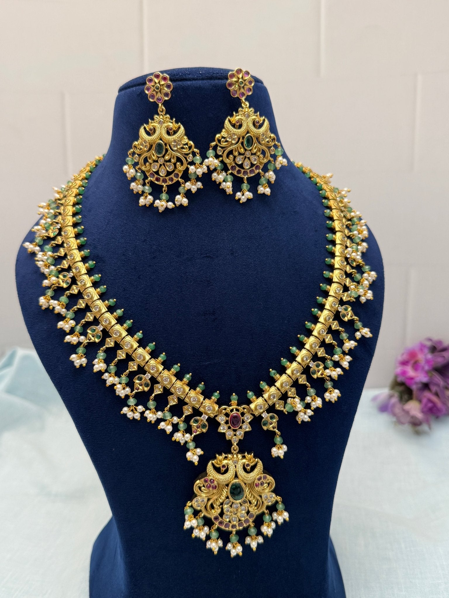 Designer Antique Long Necklace Set 564 - Mahilas