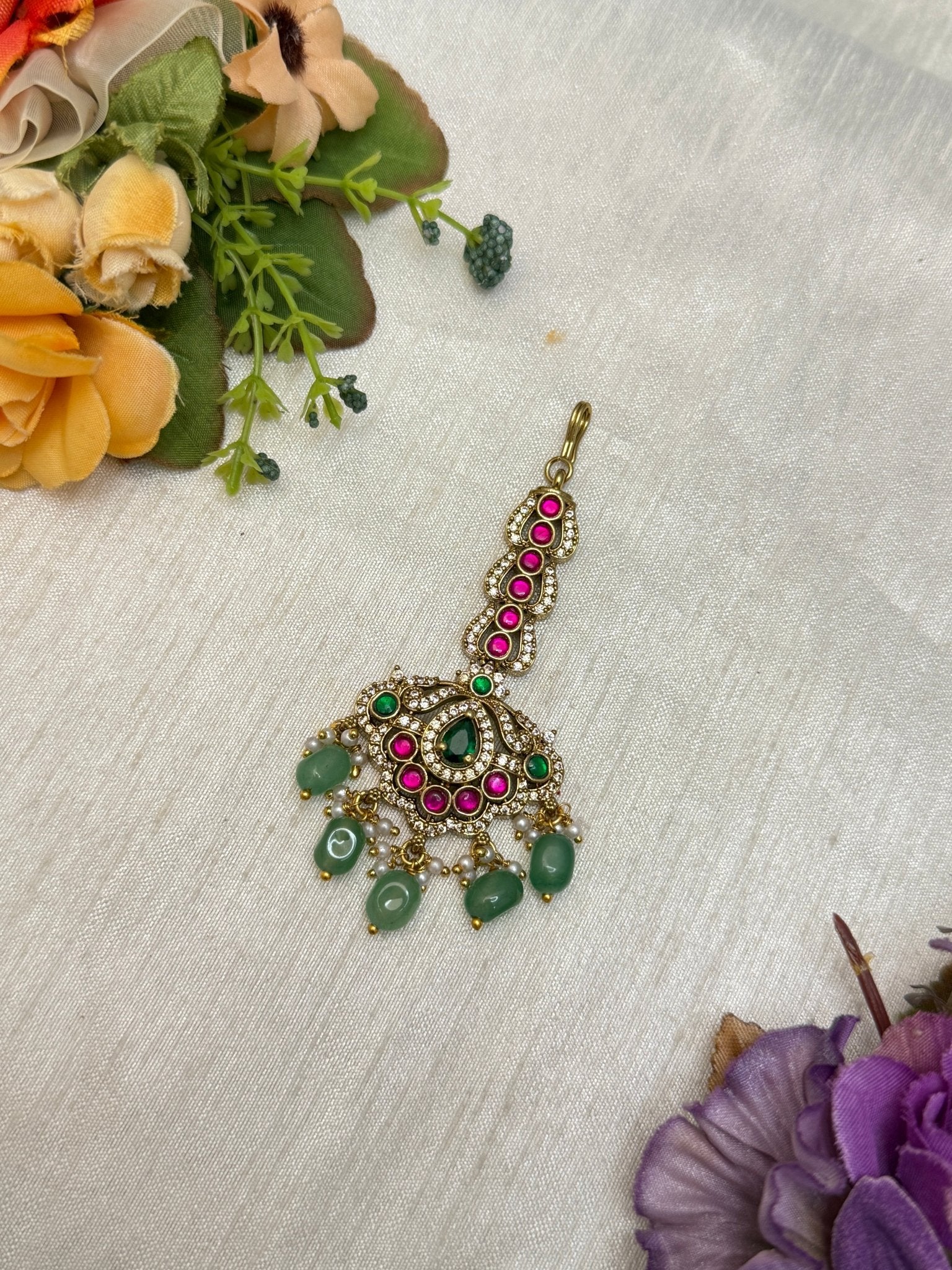 Designer Antique Maang Teeka 4140 - Mahilas