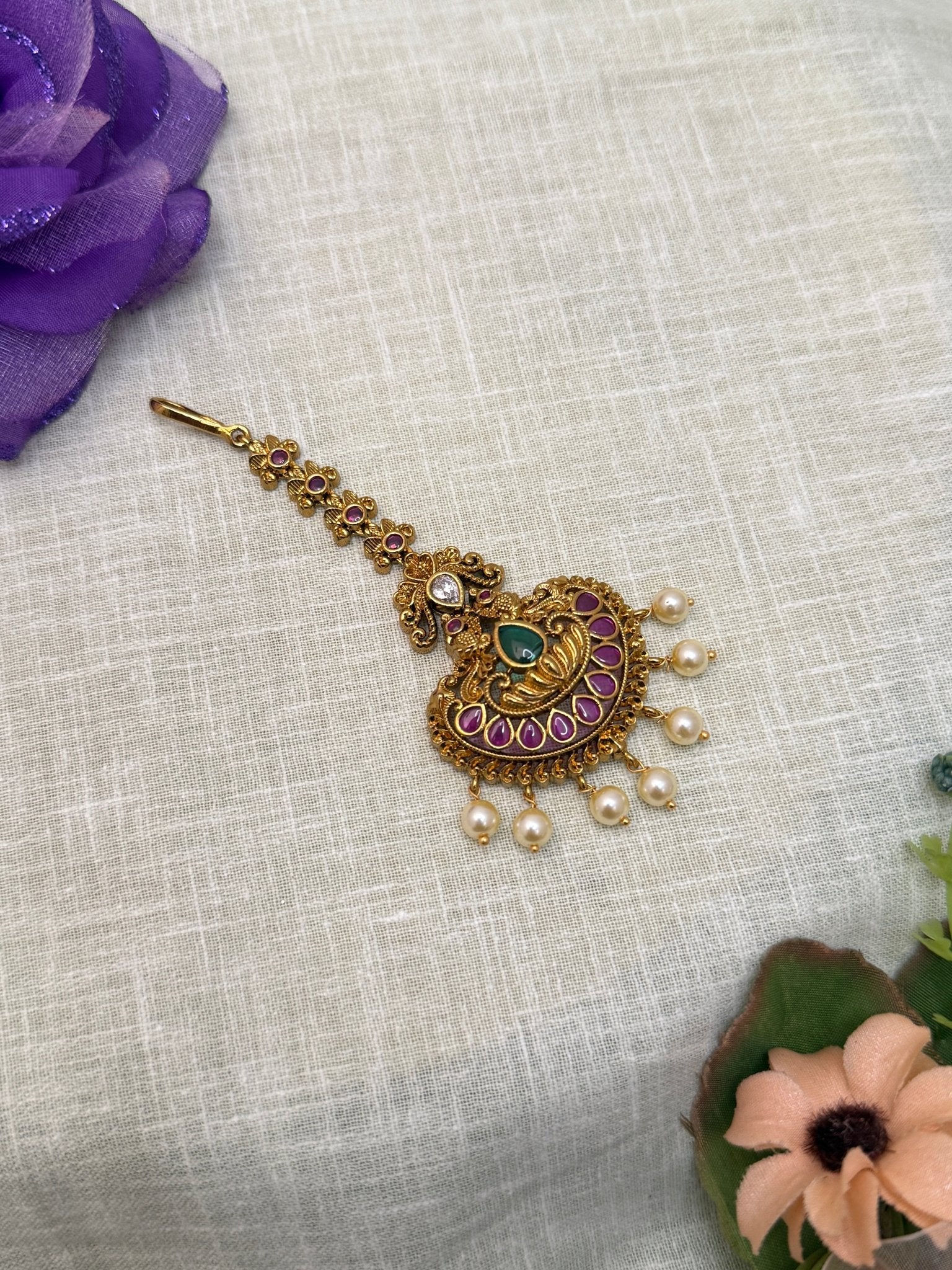Designer Antique Maang Teeka 4183 - Mahilas