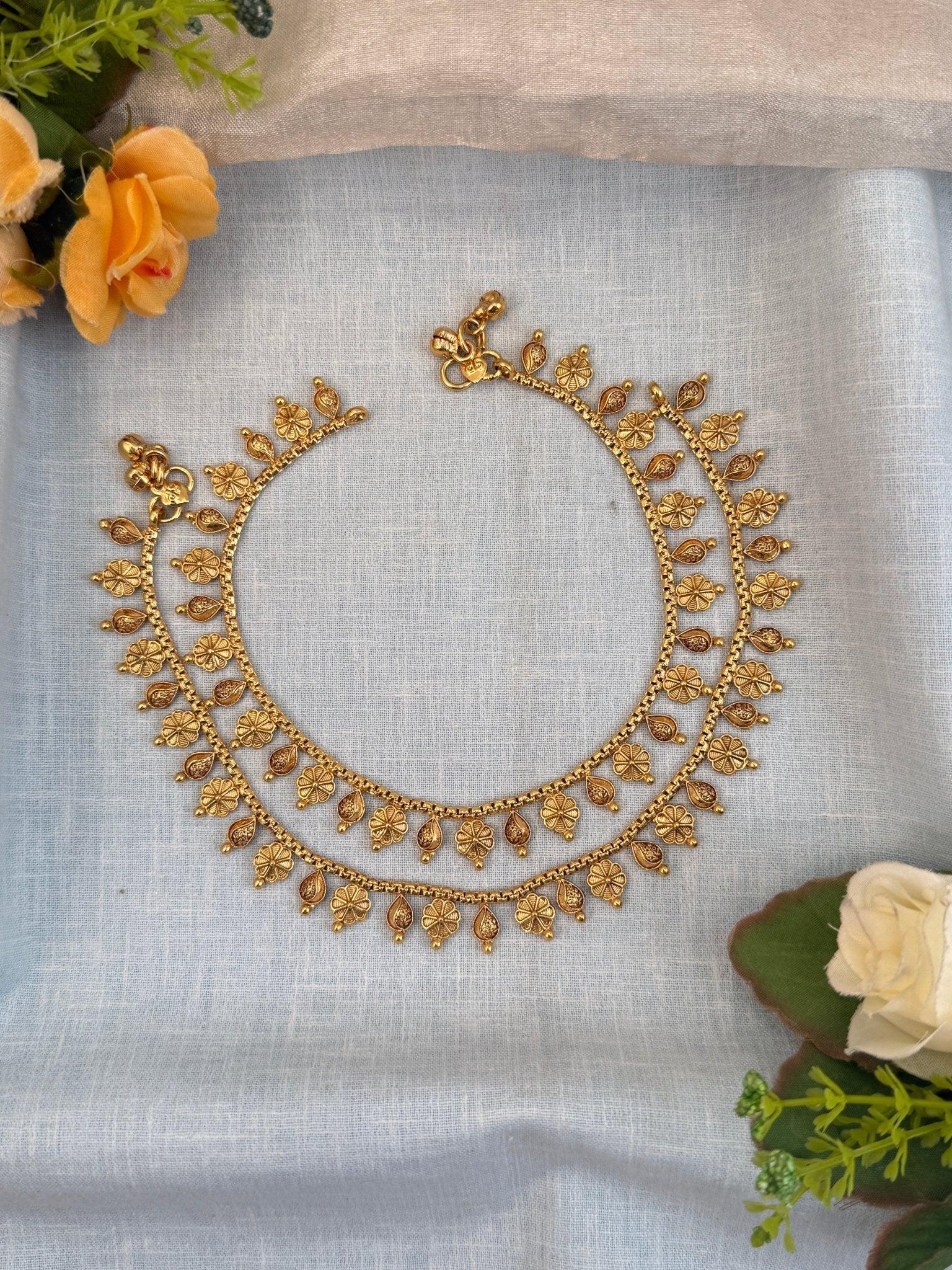 Designer Antique Payal Anklet 0237 - Mahilas
