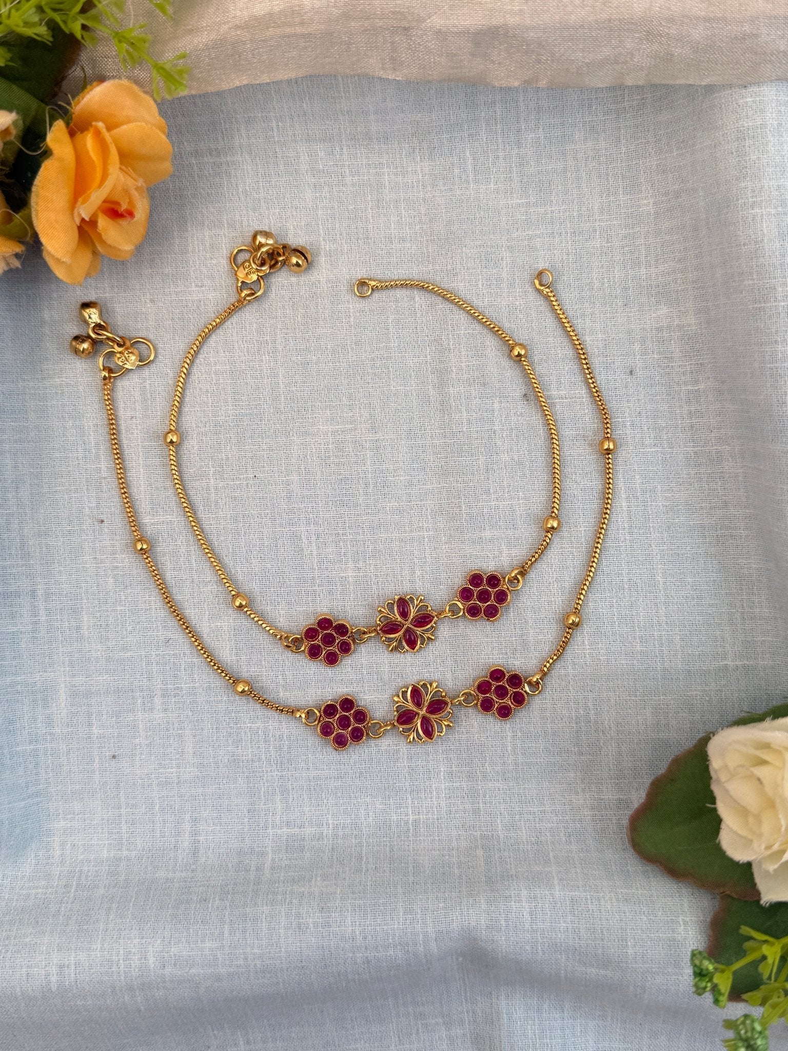 Designer Antique Payal Anklet 0240 - Mahilas