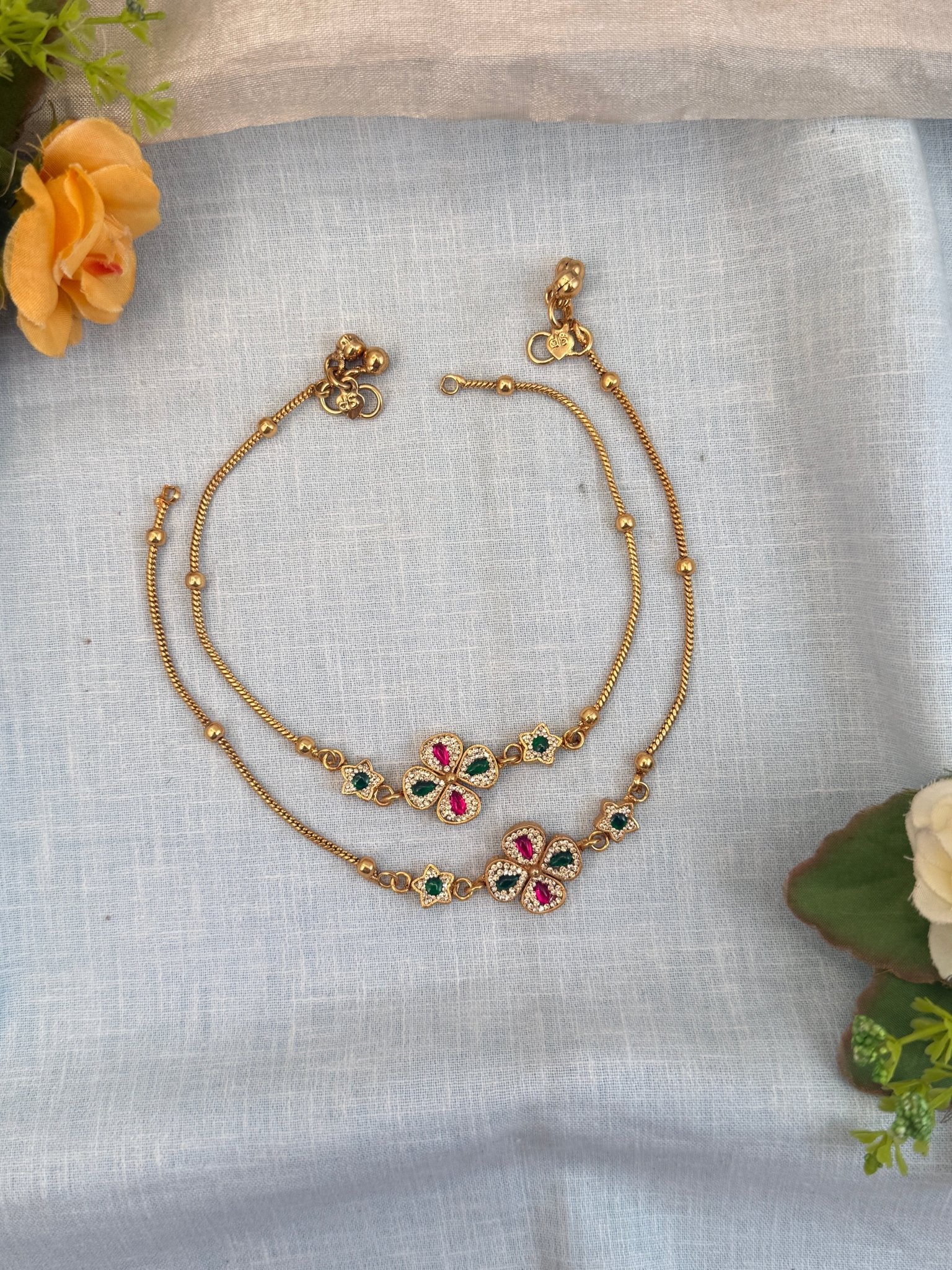 Designer Antique Payal Anklet 0242 - Mahilas