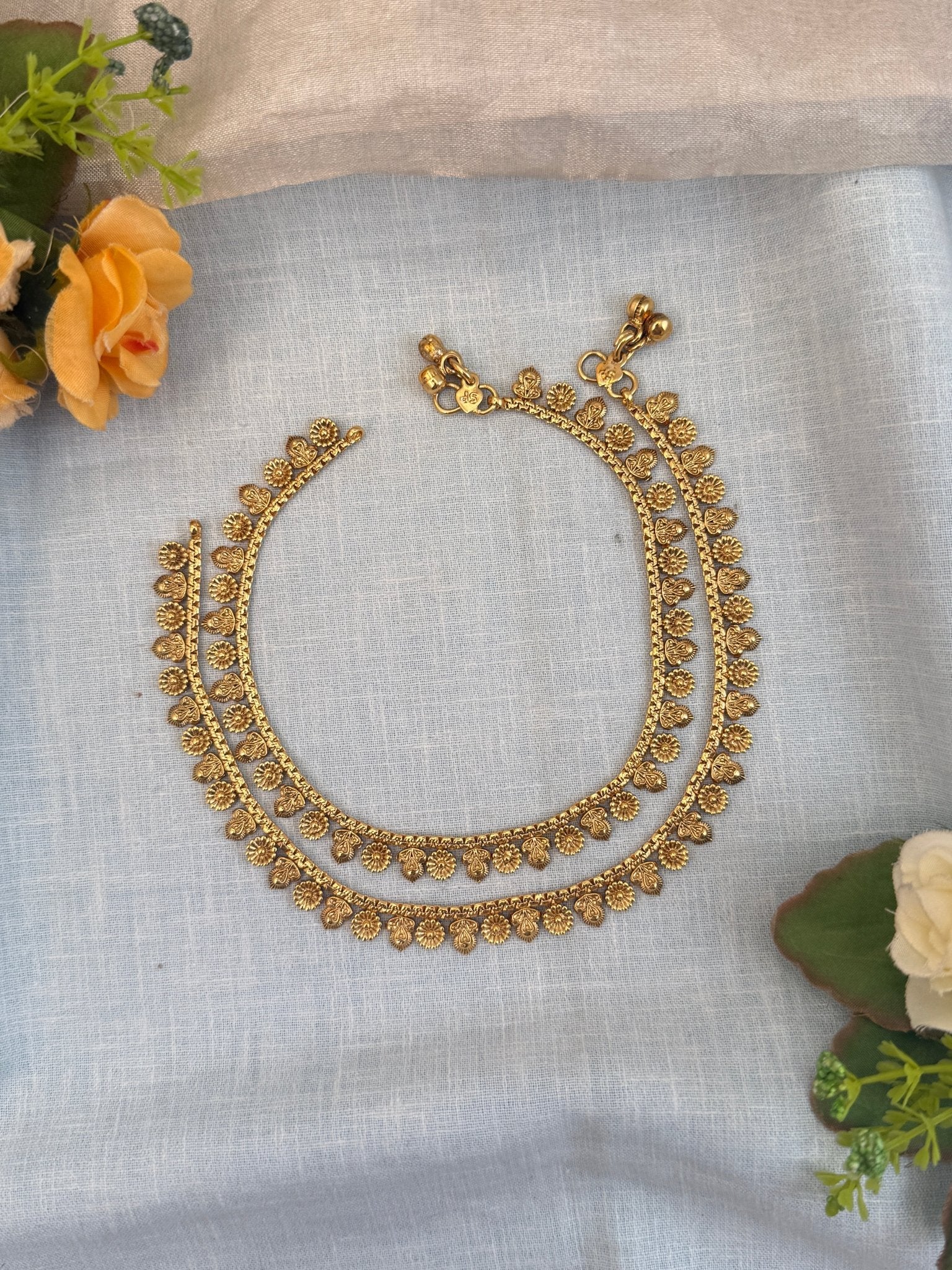 Designer Antique Payal Anklet 0244 - Mahilas