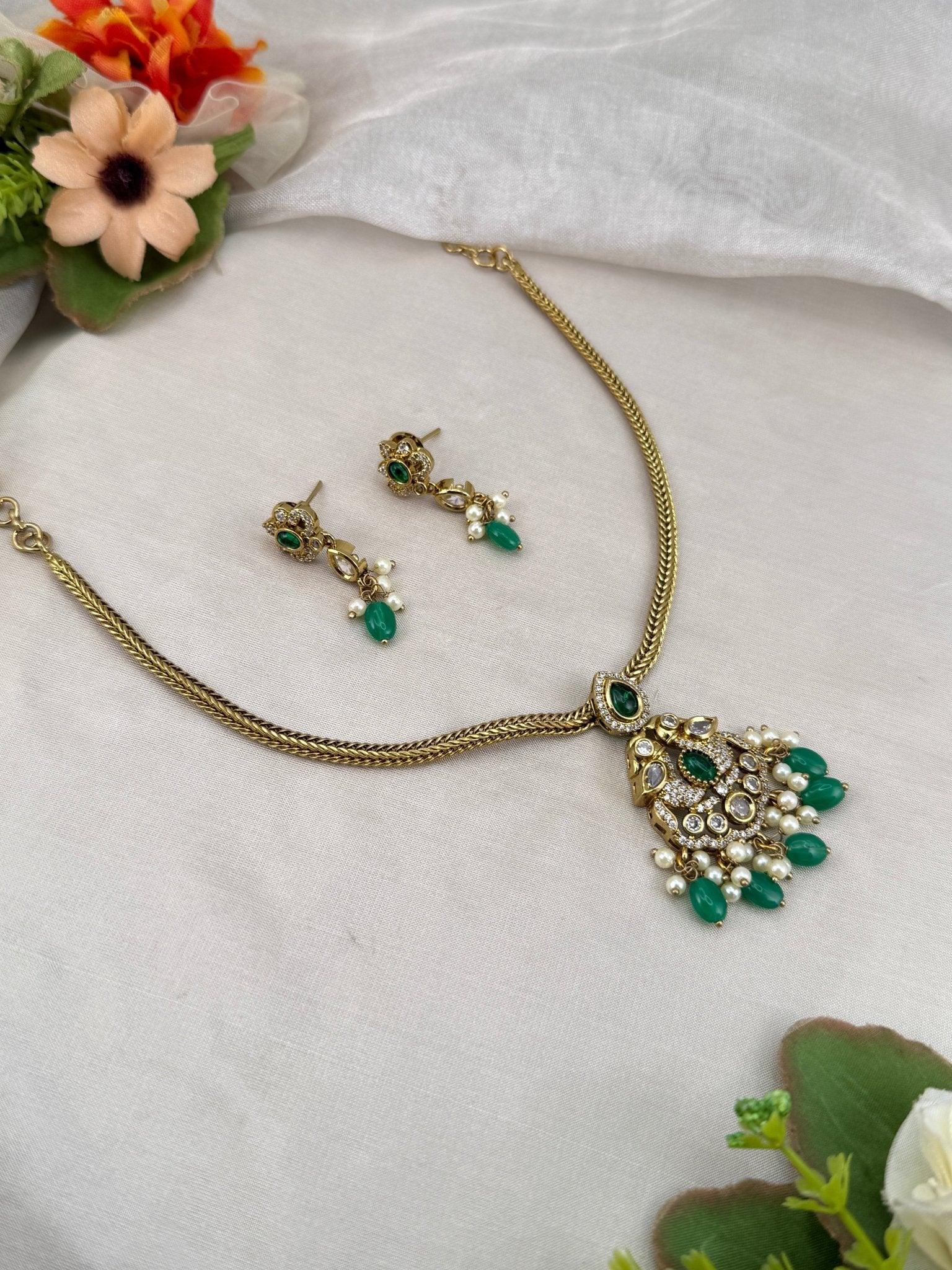 Designer Antique Victorian Necklace Set 246 - Mahilas