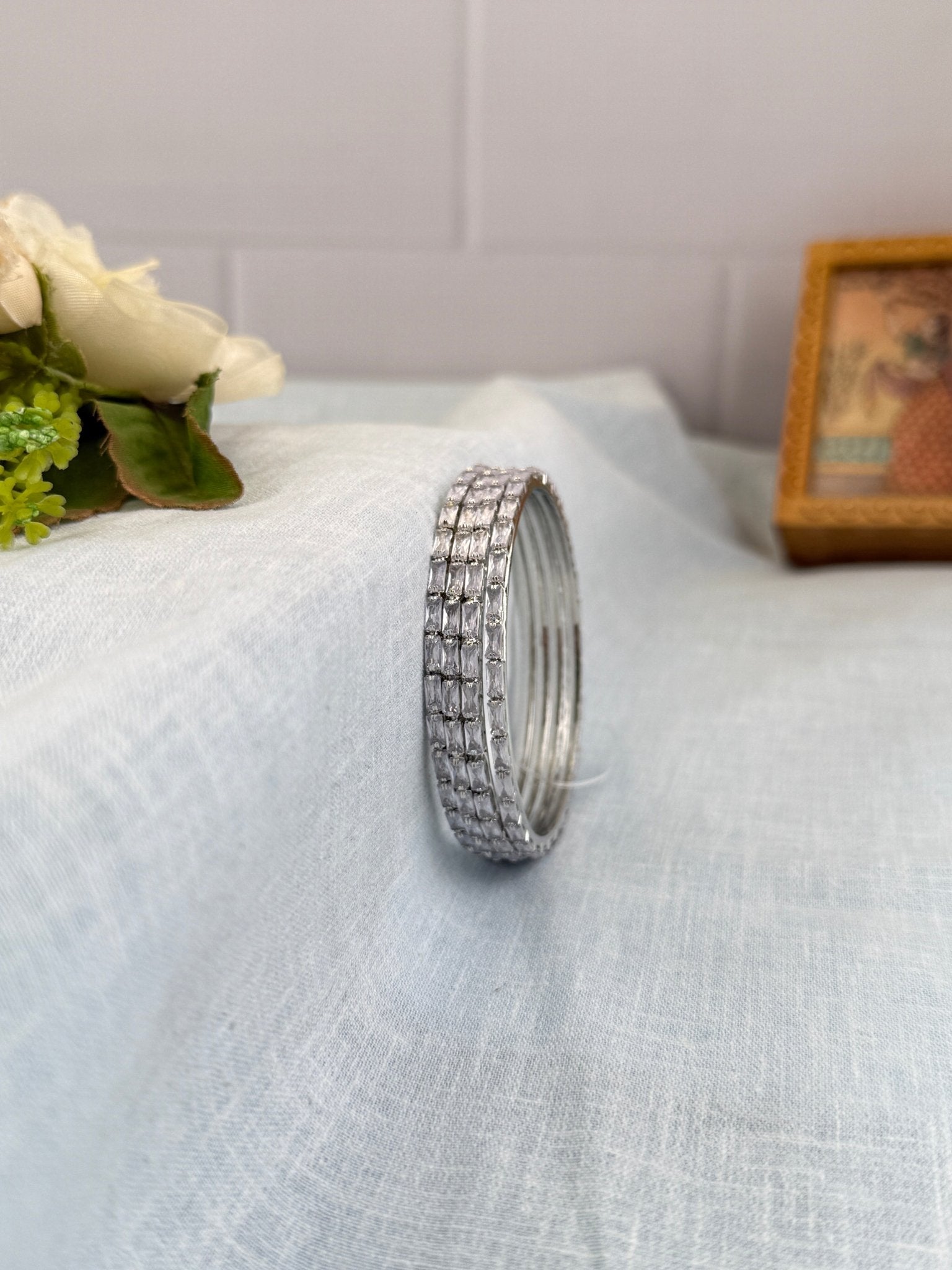 Designer Brick Design Stone Bangles 7004 - 3 Colors - Mahilas