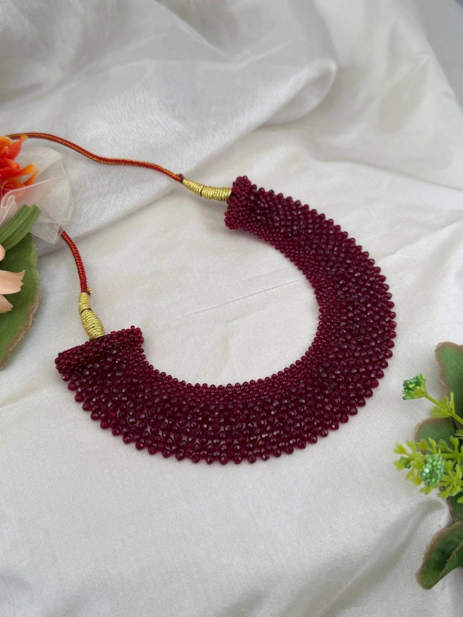 Designer Crystal Choker Necklace Set 643 - 5 Colors - Mahilas