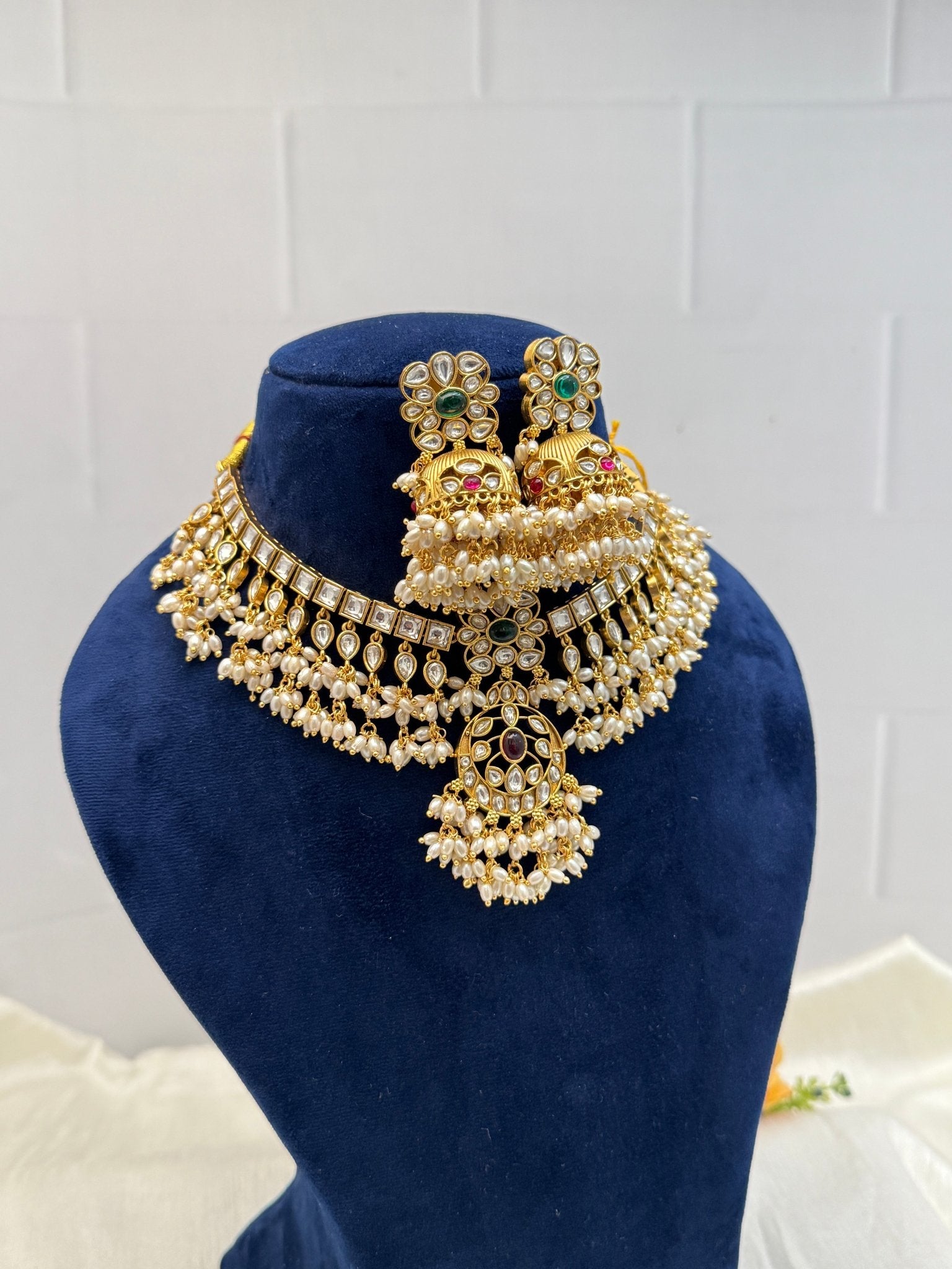 Designer Guttapasula Antique Necklace Set 376 - Mahilas