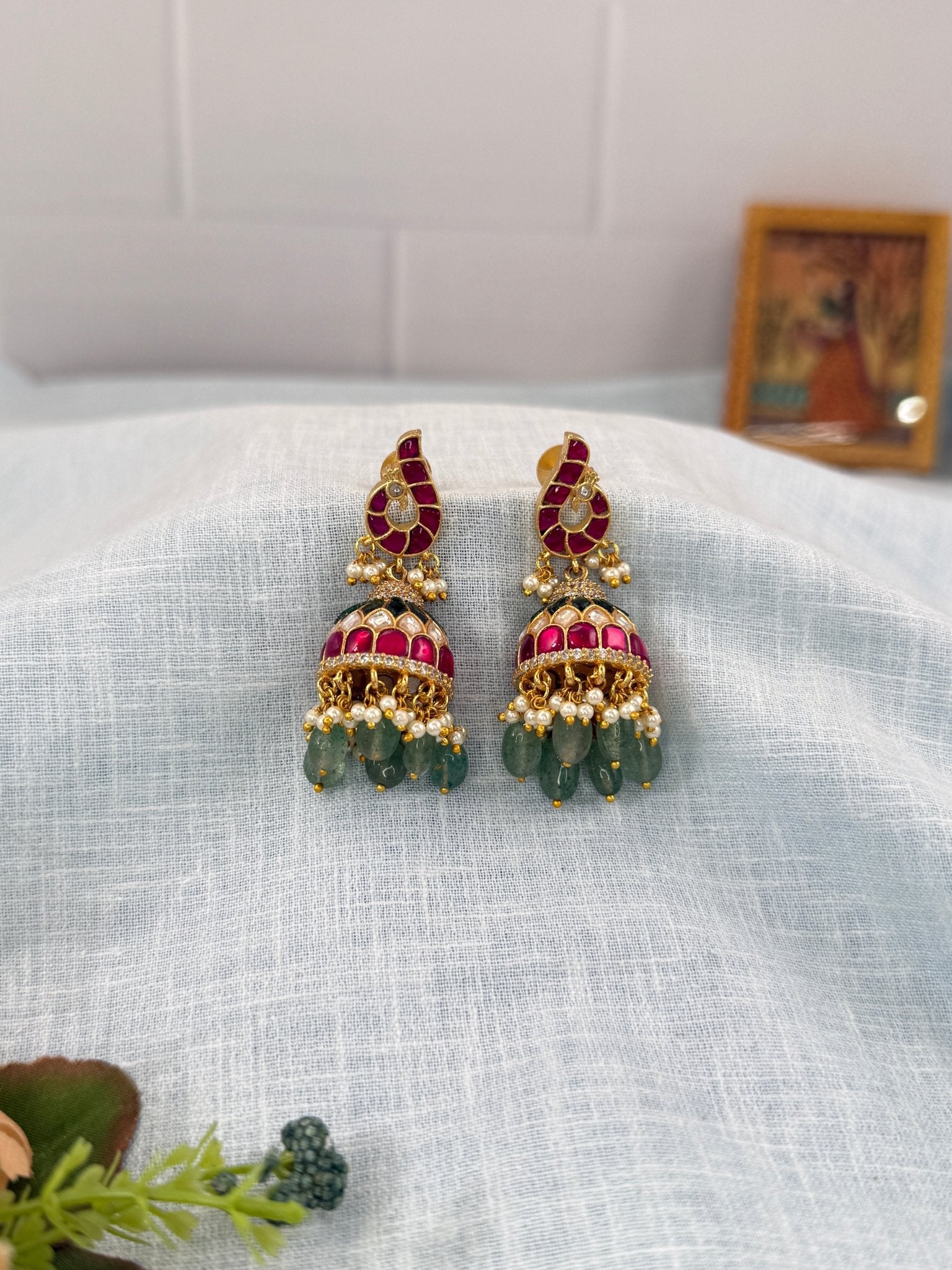 Designer Jadau Kundan Earrings 1206 - Mahilas