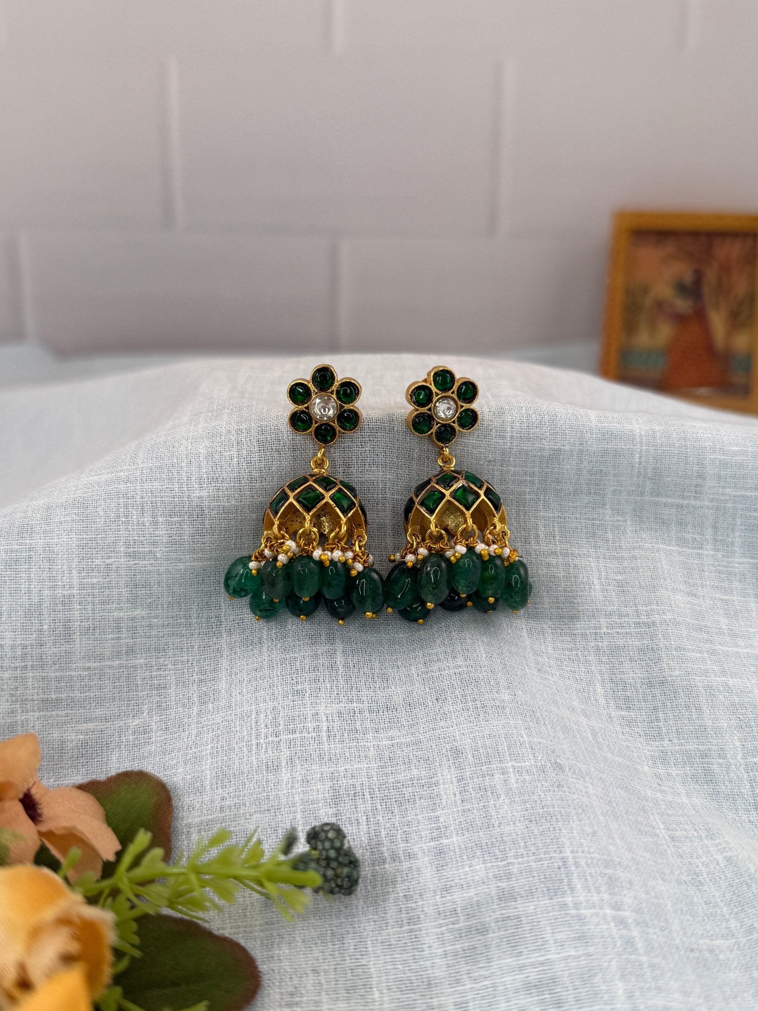 Designer Jadau Kundan Earrings 1207 - Mahilas