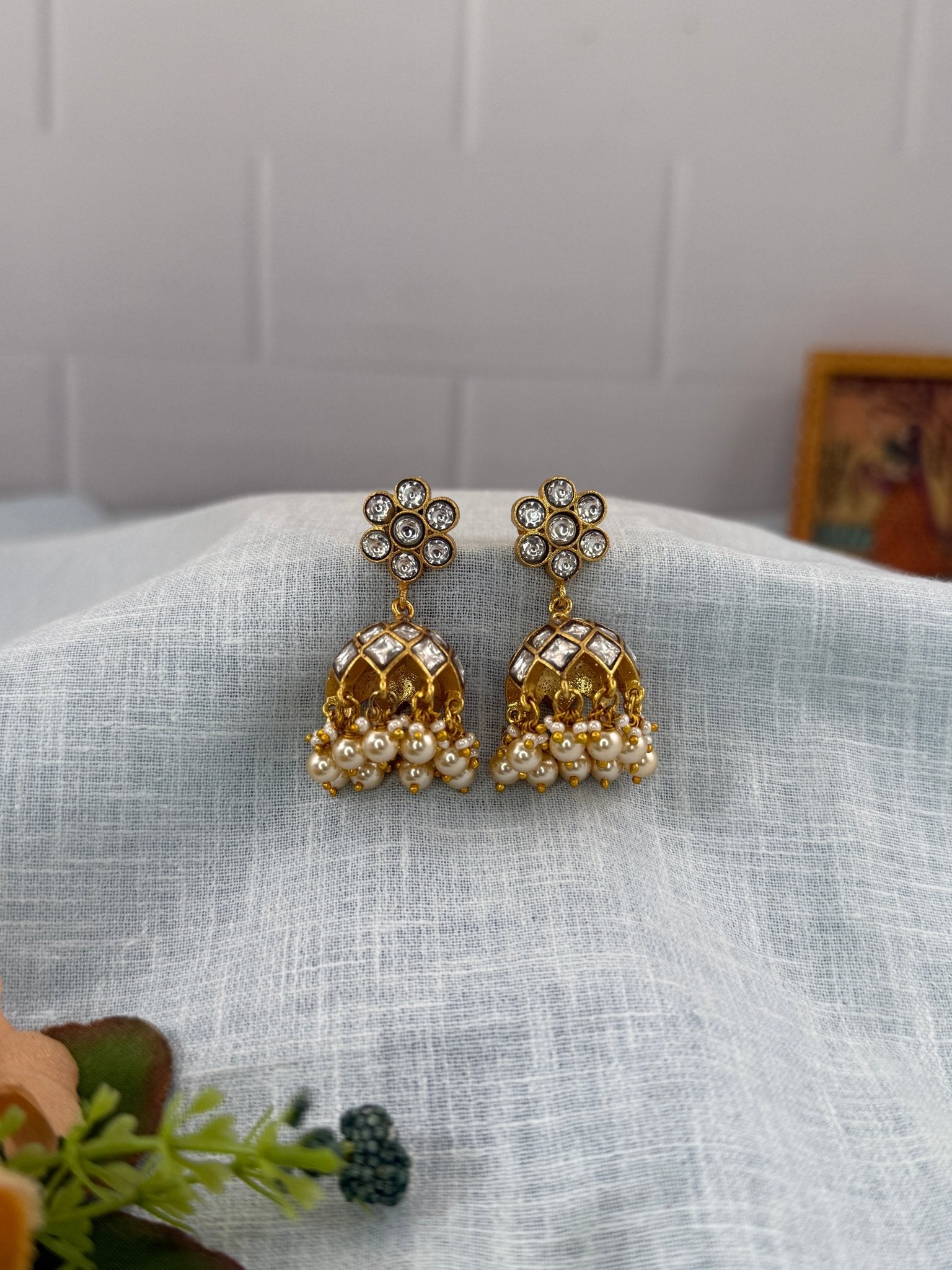 Designer Jadau Kundan Earrings 1209 - Mahilas