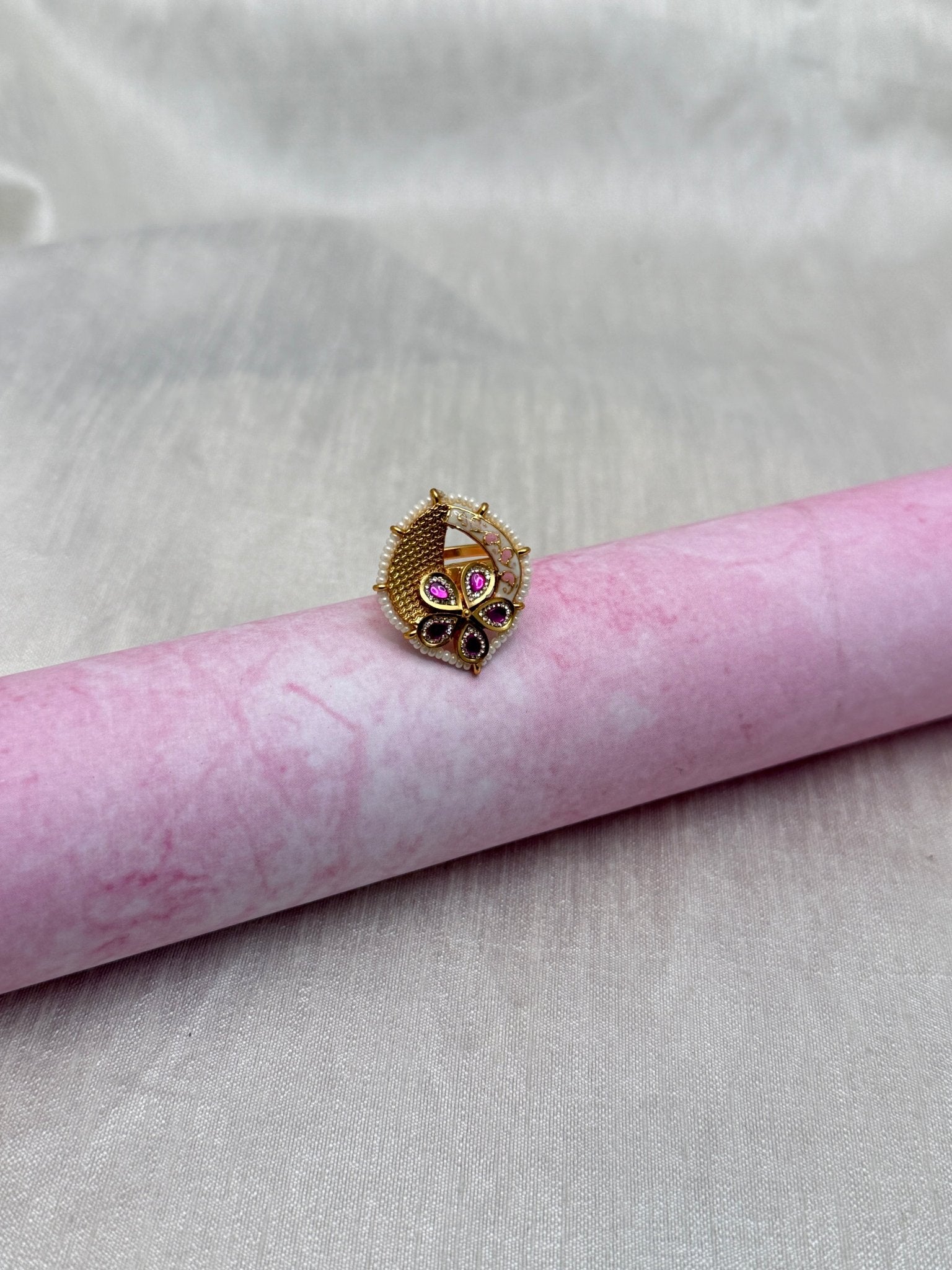 Designer Jadau Kundan Finger Ring 173 - Mahilas