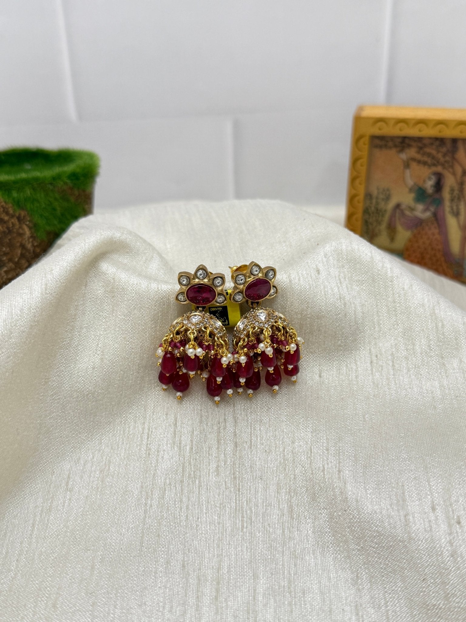 Designer Kundan Earrings 1157 - Mahilas