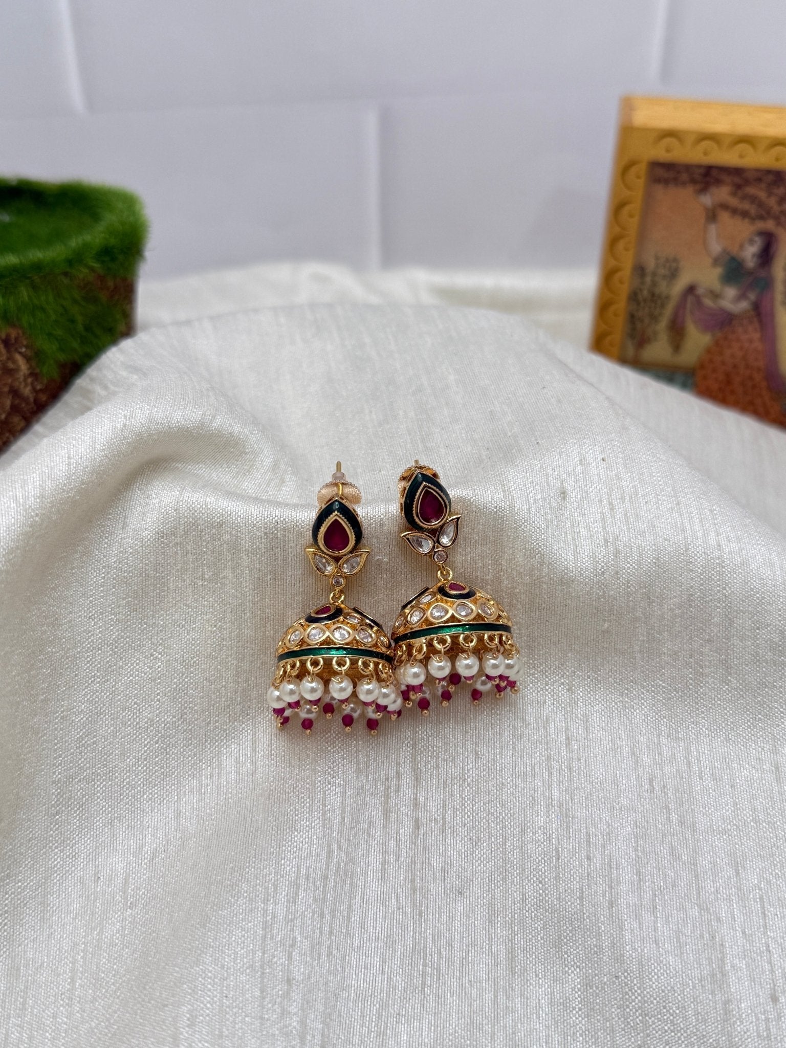 Designer Kundan Earrings 1159 - Mahilas