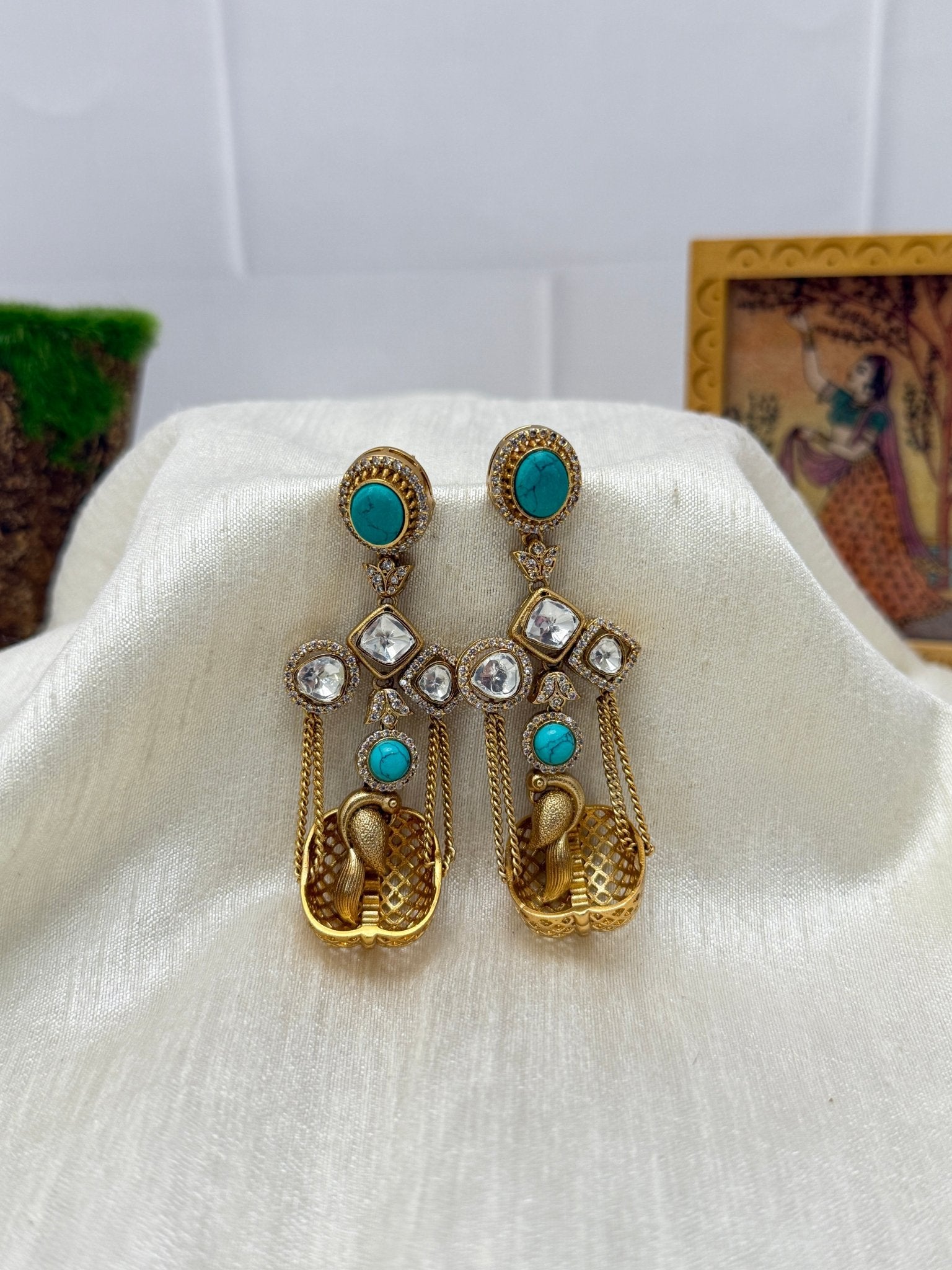 Designer Kundan Earrings 1162 - Mahilas