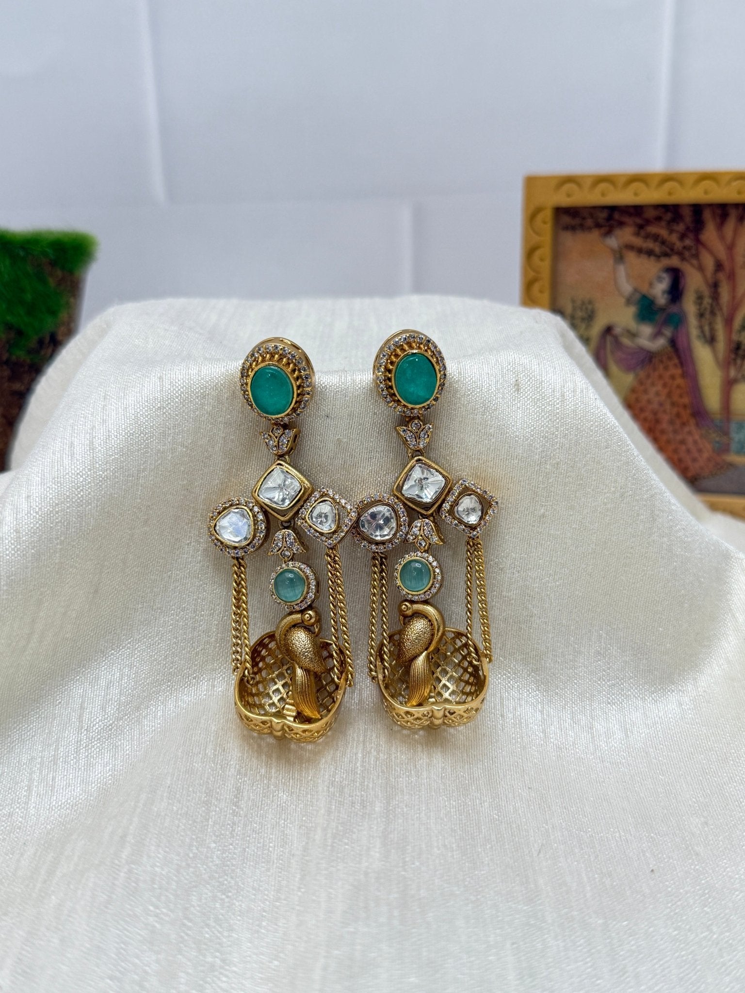 Designer Kundan Earrings 1163 - Mahilas