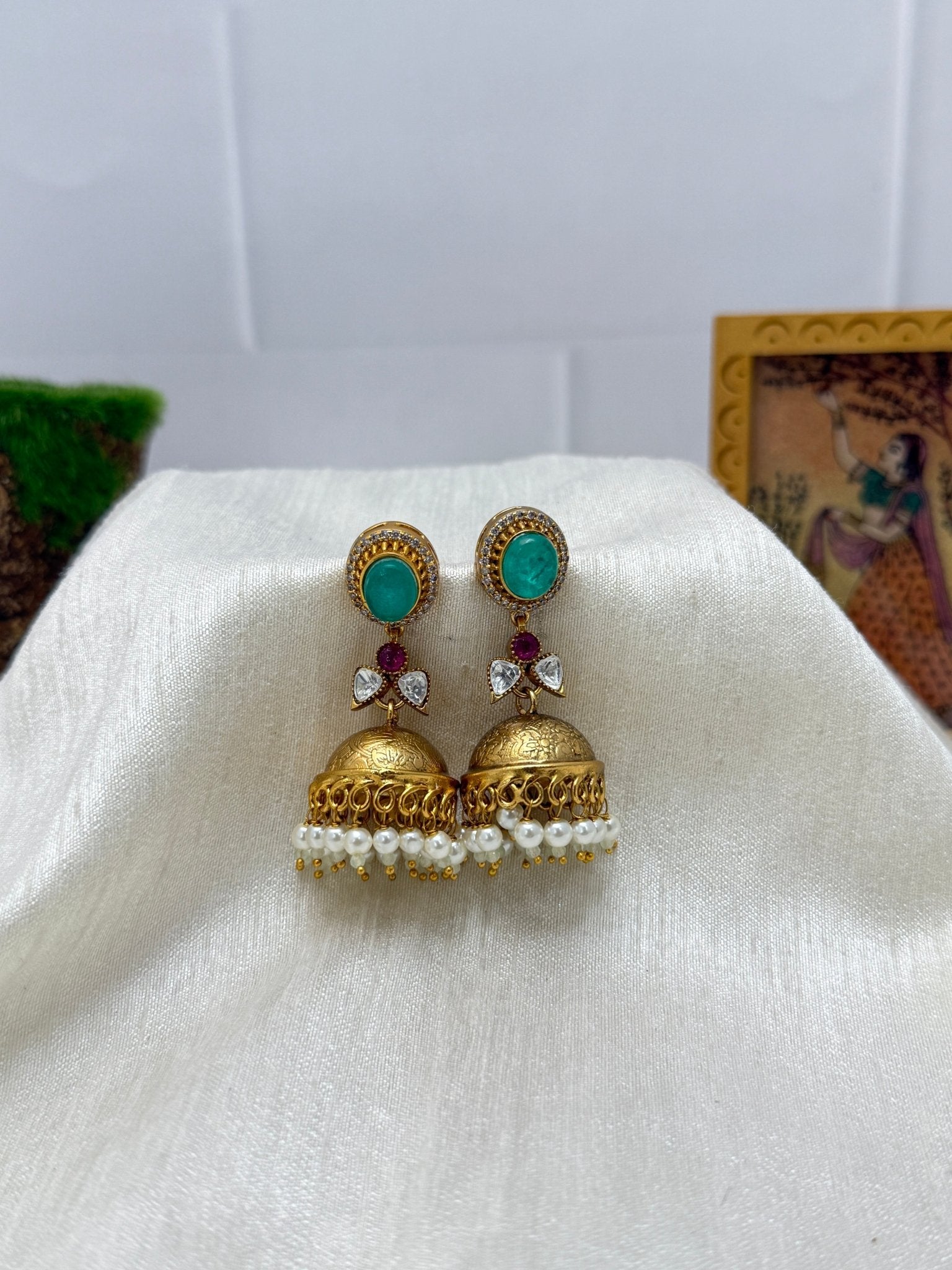 Designer Kundan Earrings 1166 - Mahilas