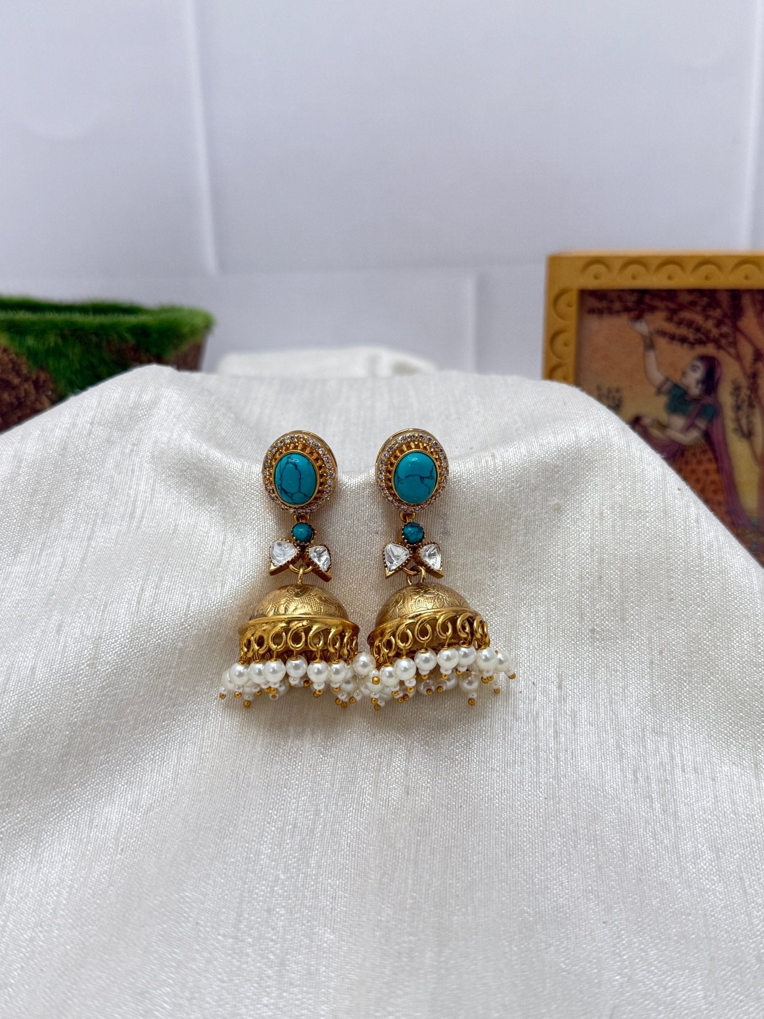 Designer Kundan Earrings 1169 - Mahilas