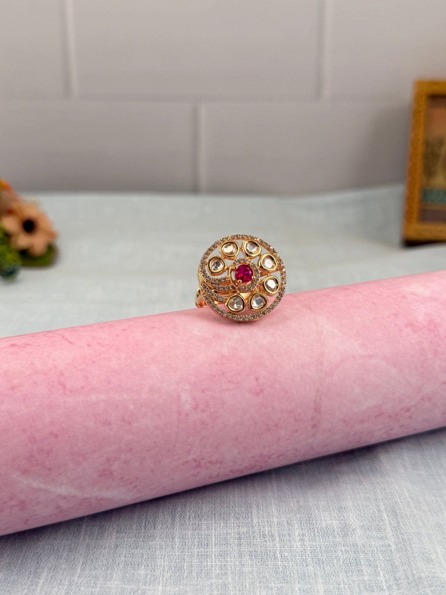 Designer Kundan Finger Ring 222 - Mahilas