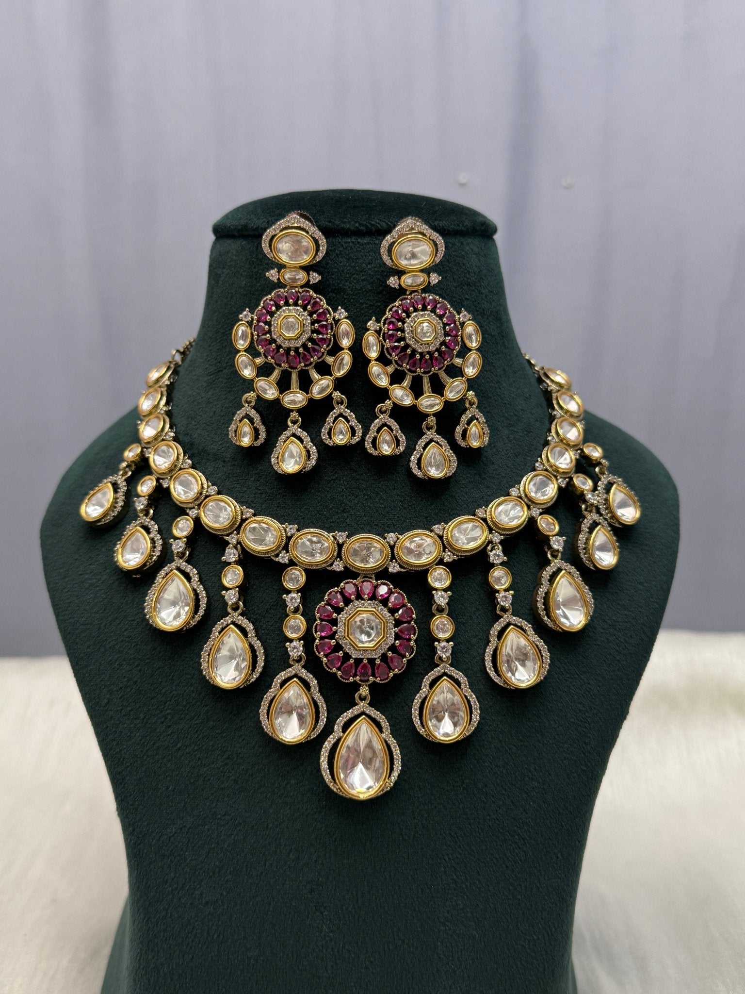 Designer Kundan Necklace Set 1095 - Mahilas