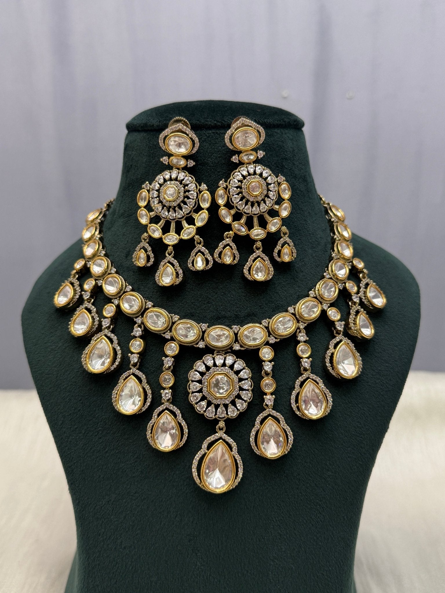 Designer Kundan Necklace Set 1096 - Mahilas