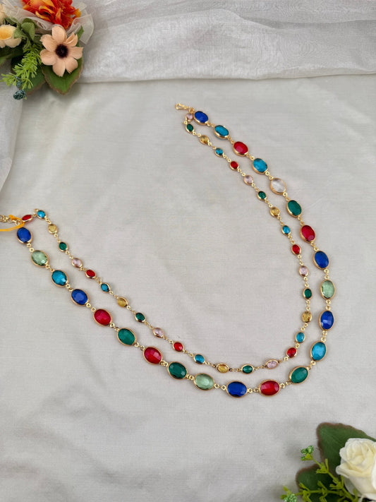 Designer Multi Color Stone Necklace 690 - Mahilas