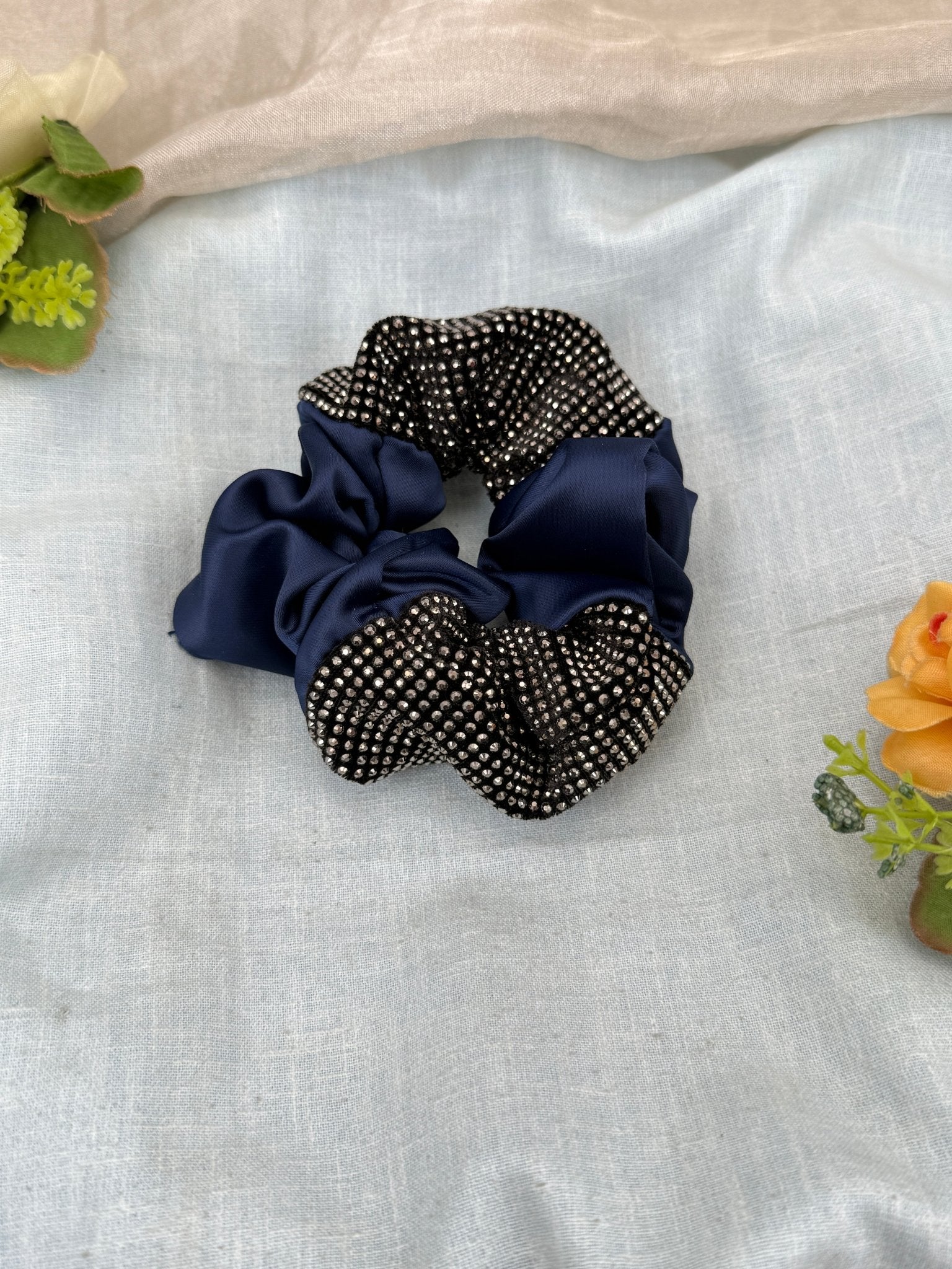 Designer Satin Stone Hair Tie Band 017 - Mahilas