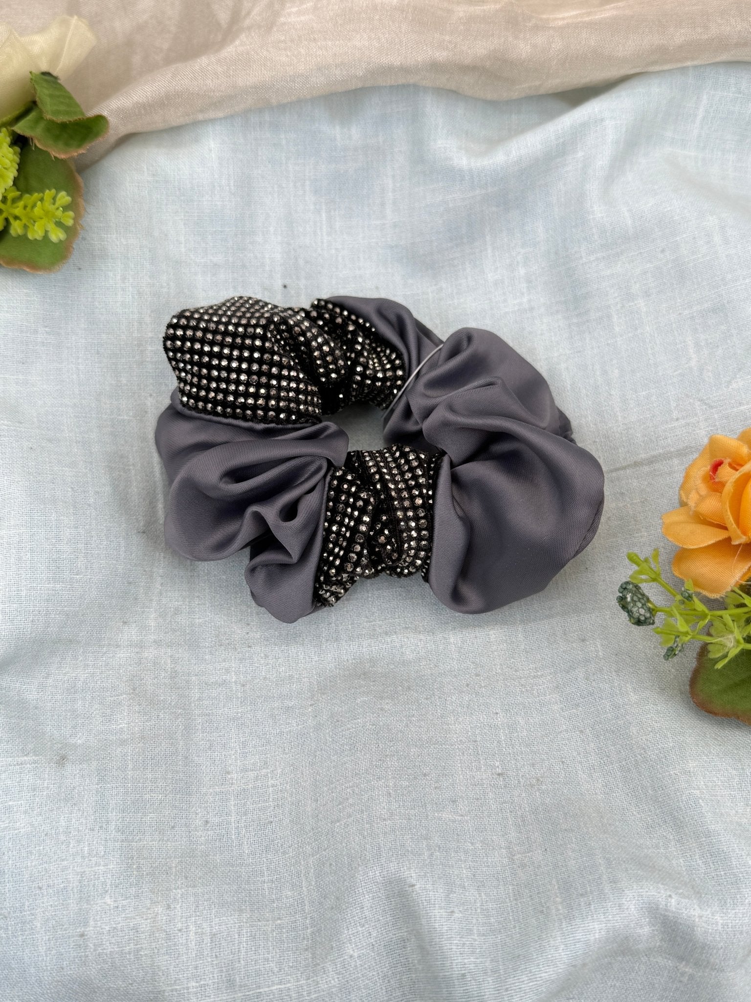 Designer Satin Stone Hair Tie Band 018 - Mahilas