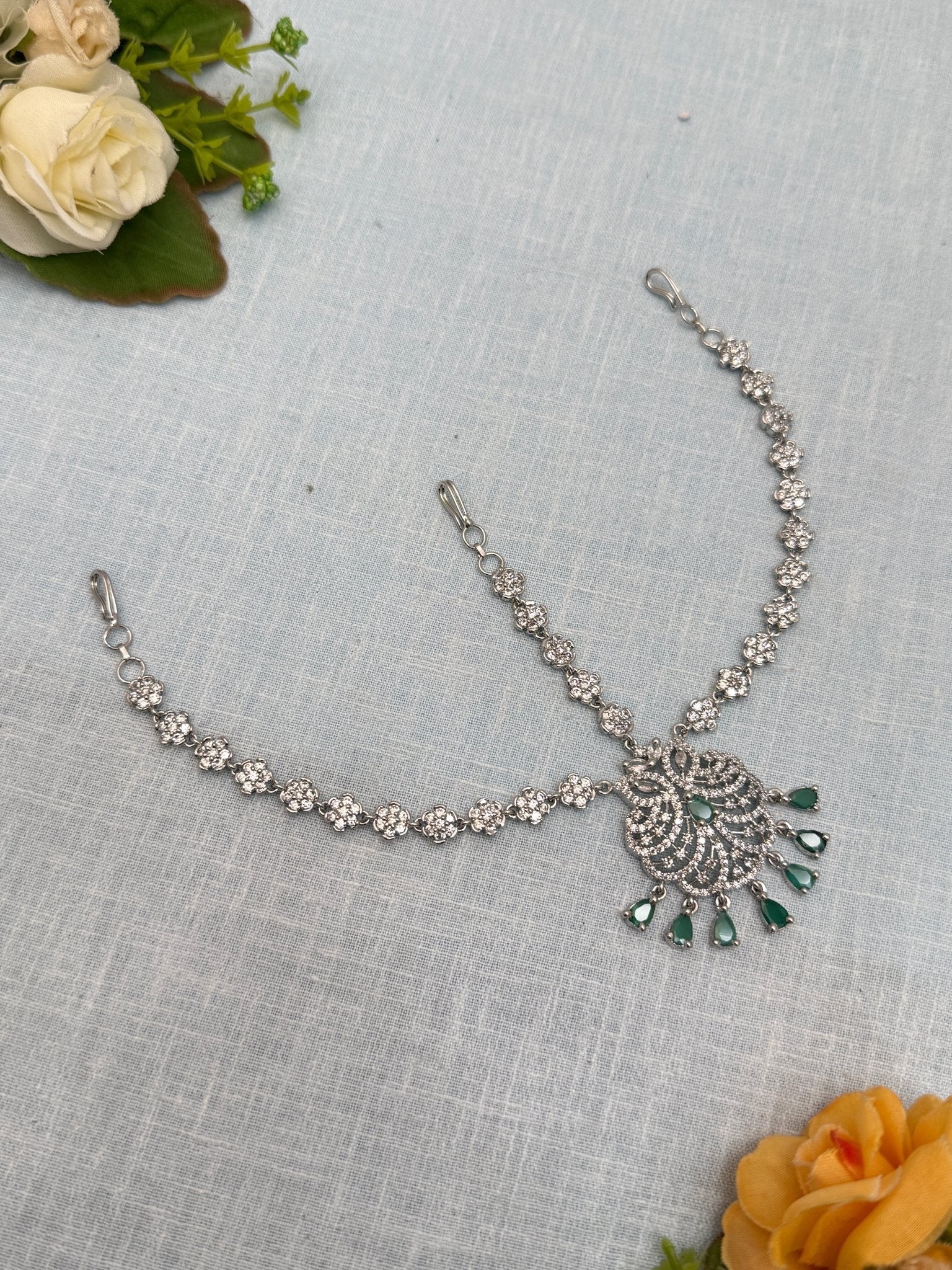 Designer Stone Maang Teeka 4161 - Mahilas