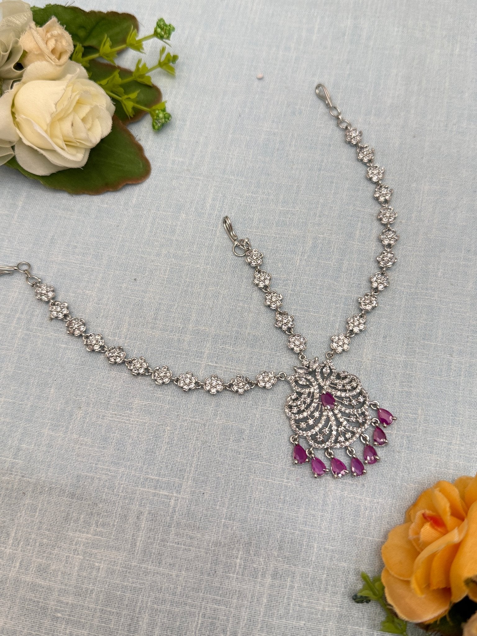 Designer Stone Maang Teeka 4162 - Mahilas
