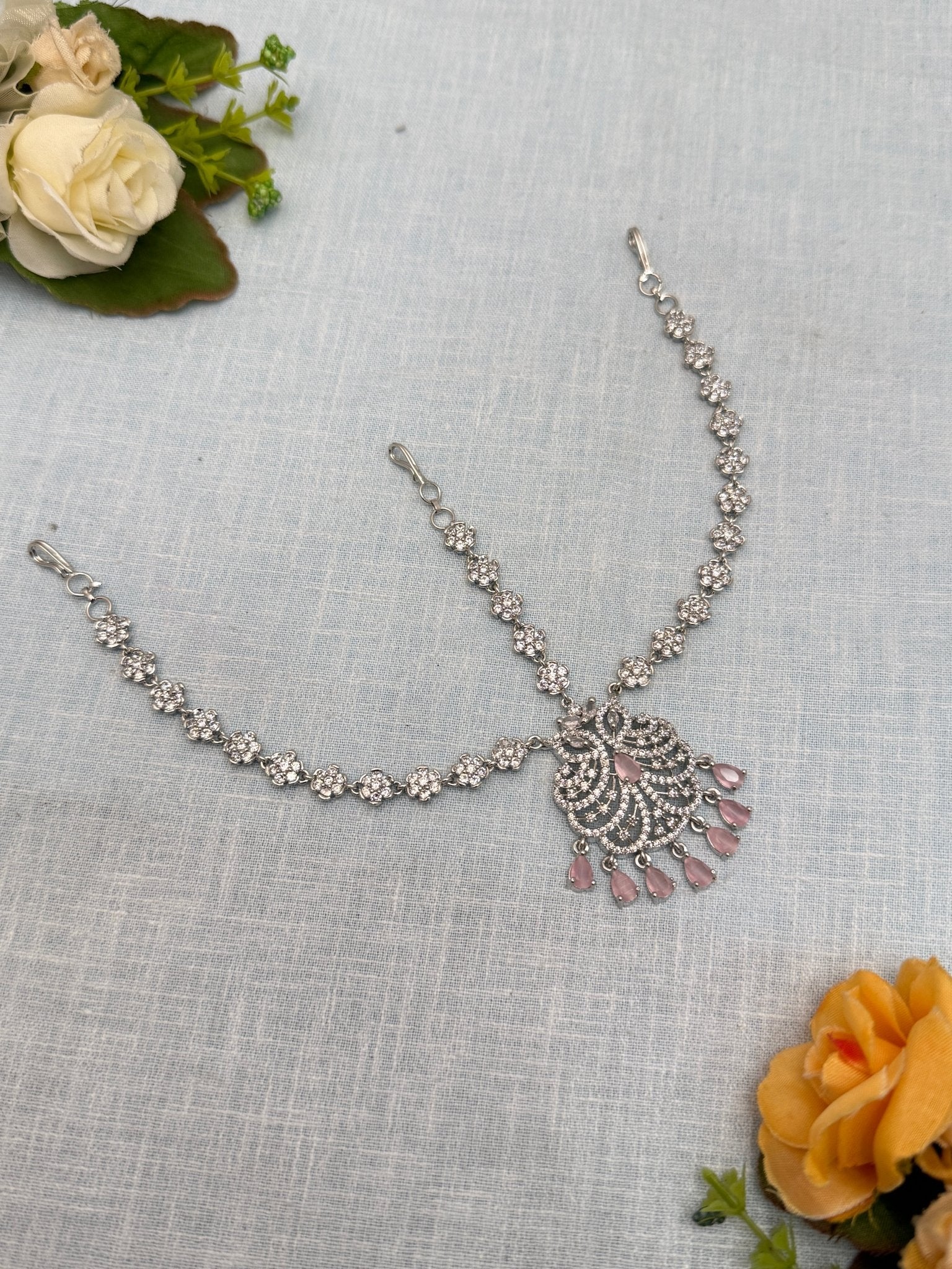 Designer Stone Maang Teeka 4164 - Mahilas