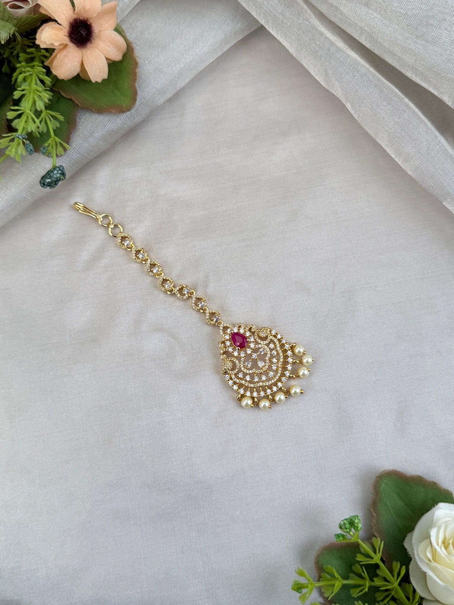 Designer Stone Maang Tikka 4214 - Mahilas
