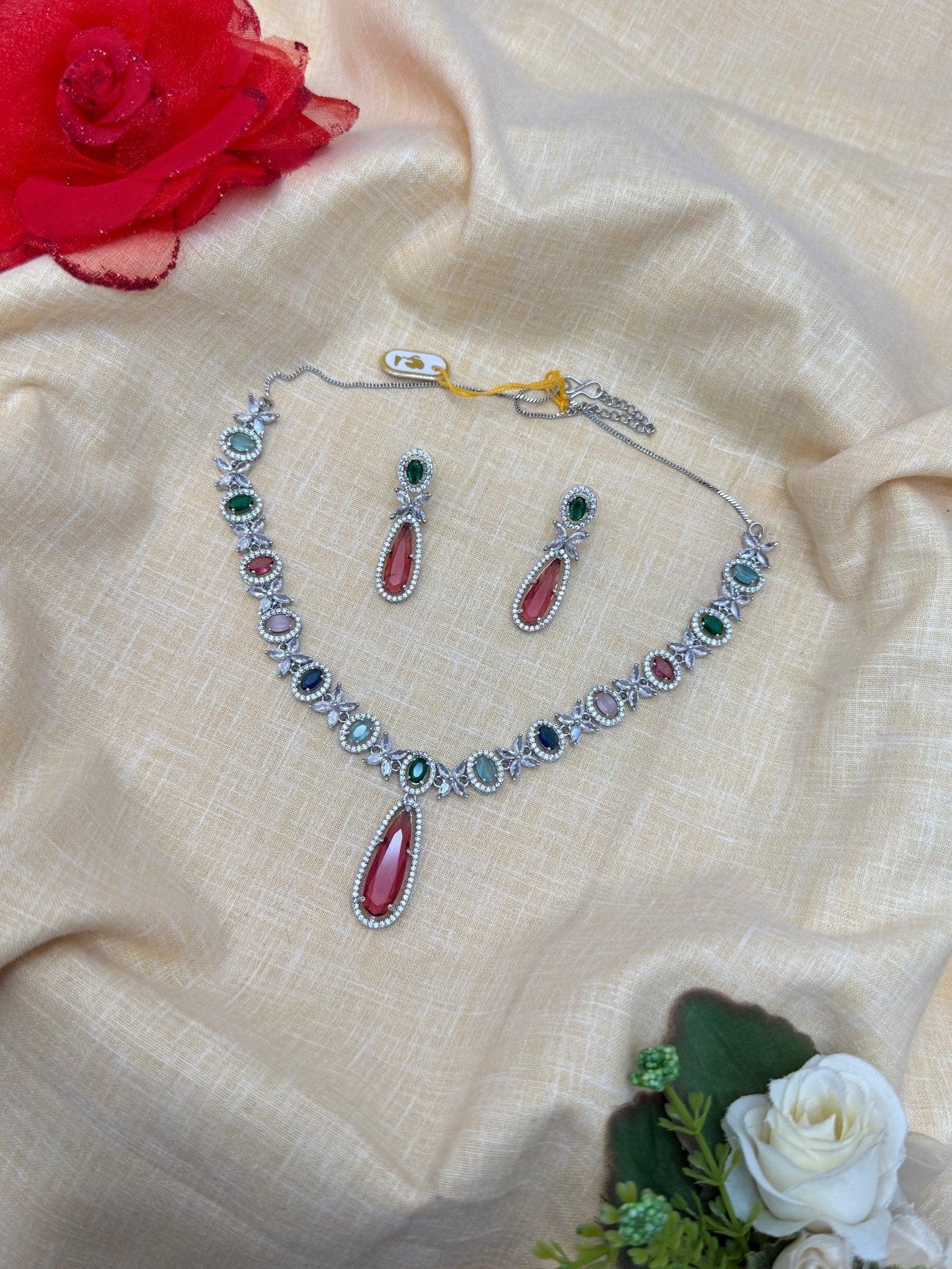 Designer Stone Necklace 0147 - Mahilas