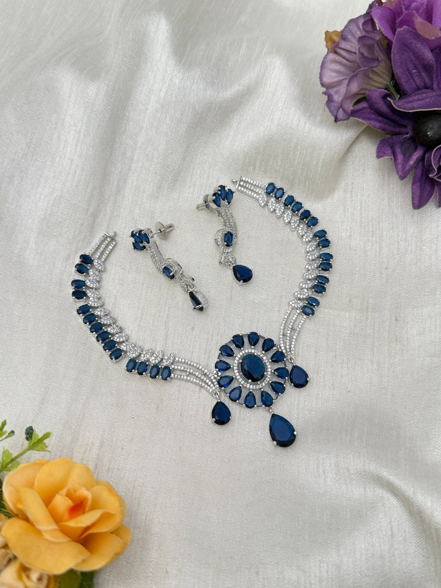 Designer Stone Necklace Set 0771 - 6 Colors - Mahilas