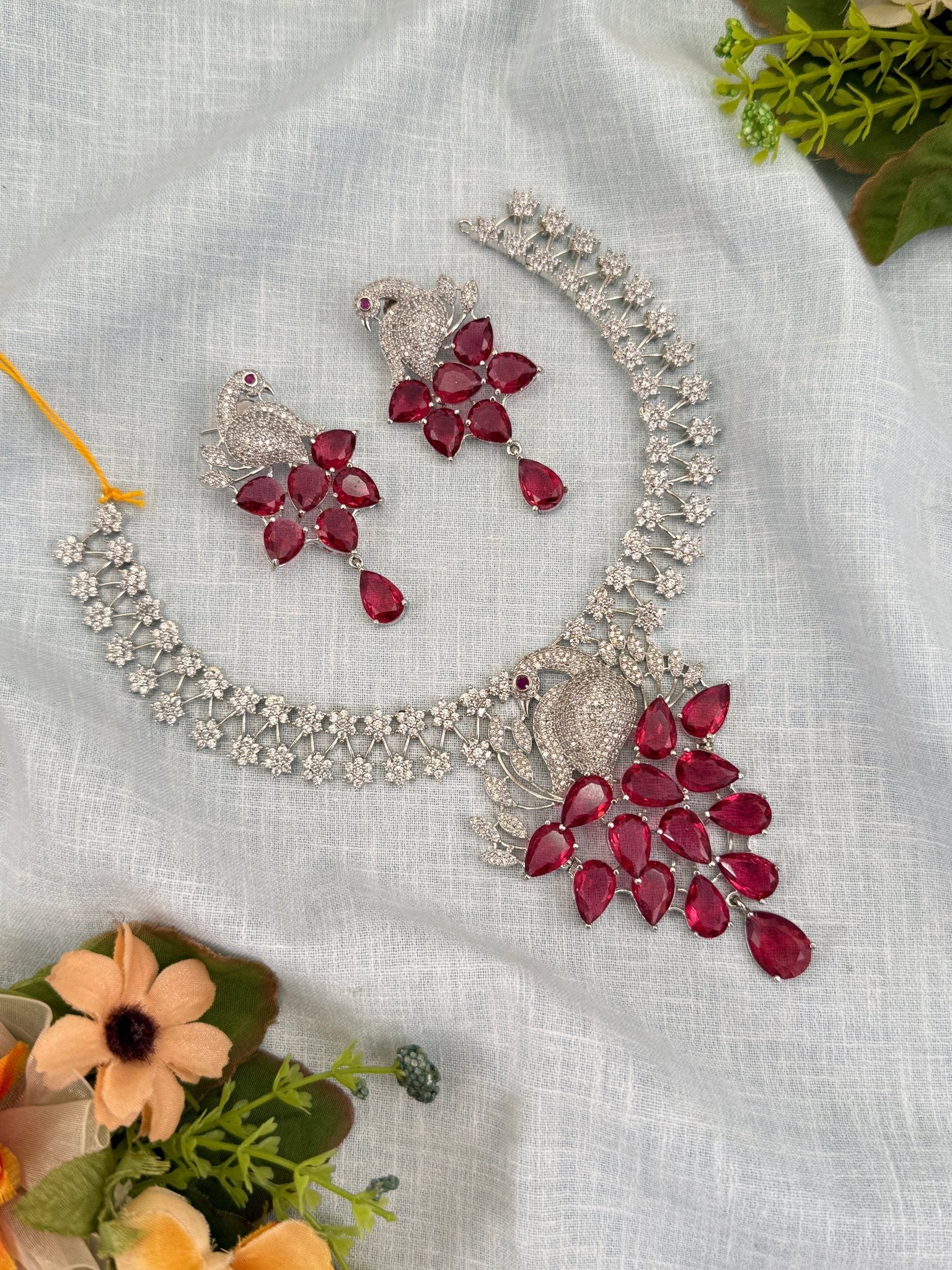 Designer Stone Necklace Set 665 - Mahilas