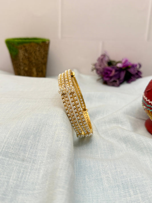 Designer Stone Pearl Bangles 6917 - Mahilas