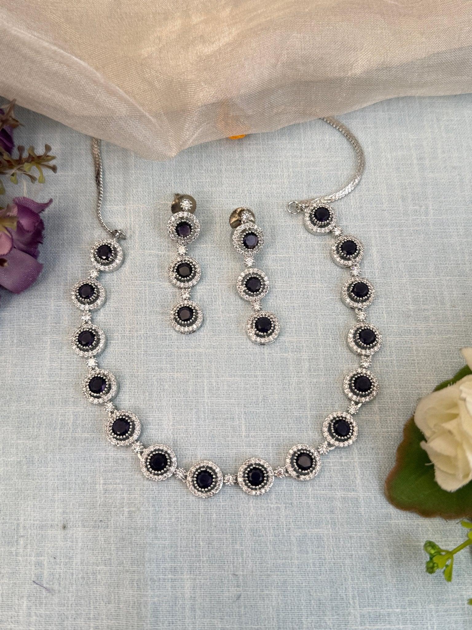 Designer Stone Short Necklace Set 520 - Mahilas