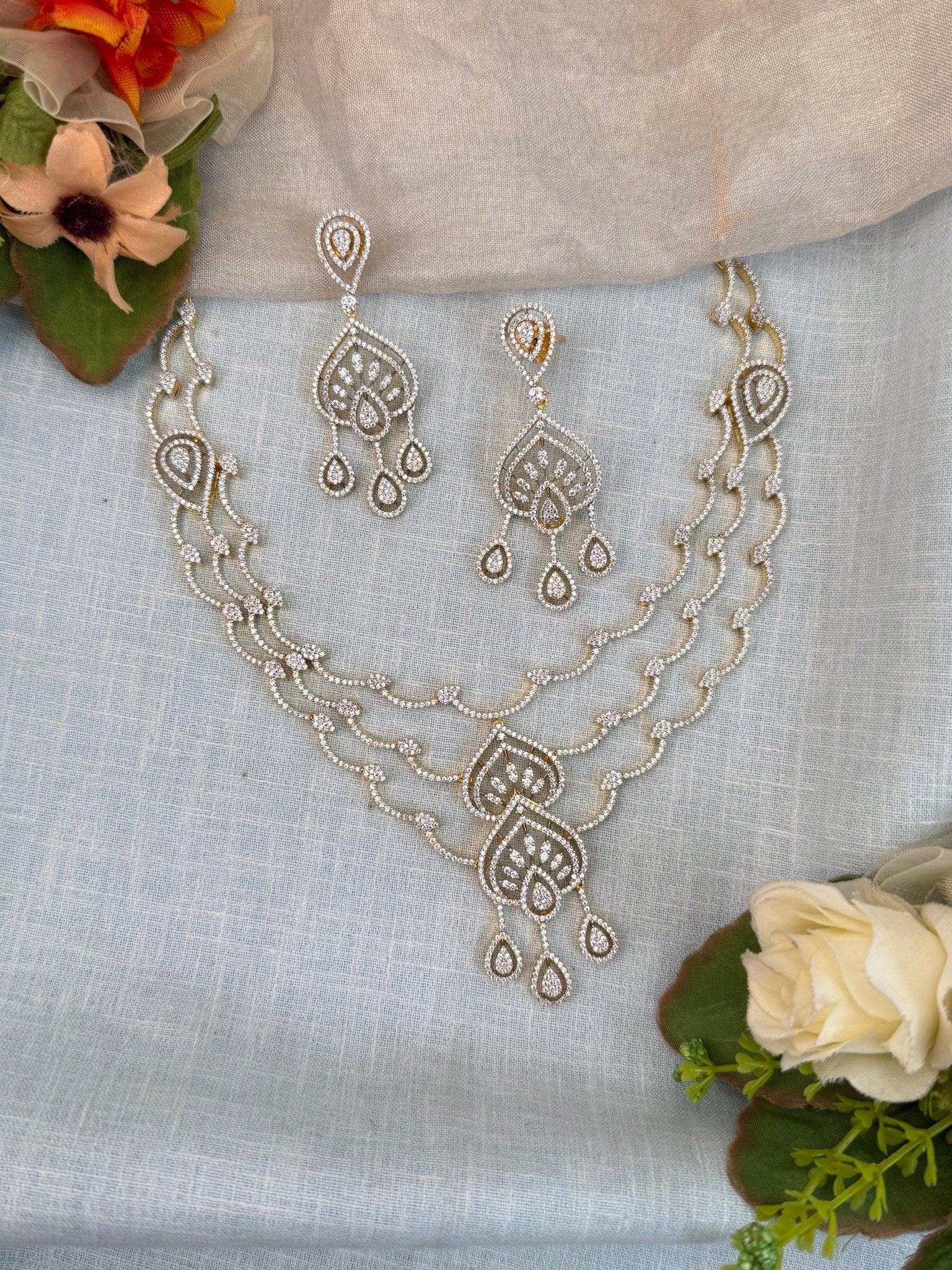 Designer Stone Short Necklace Set 553 - Mahilas